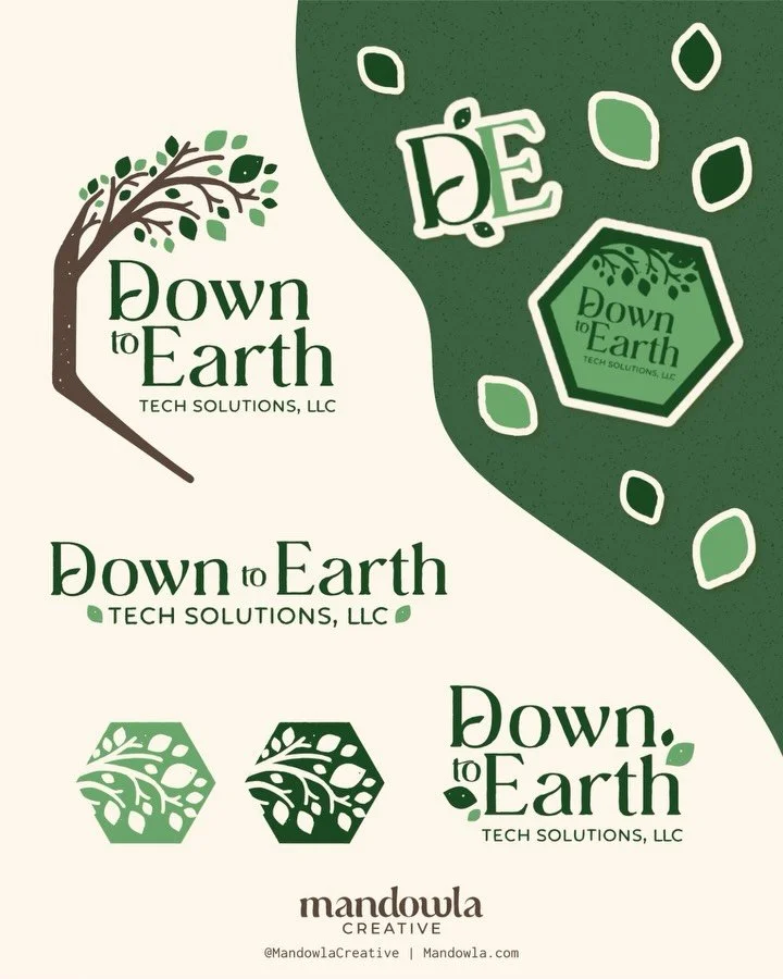 When Heather reached out to discuss her project, I knew immediately that we&rsquo;d work well together. She wanted something different from the typical tech company aesthetic, so naturally, we were a great match. 

The branding for Down to Earth Tech