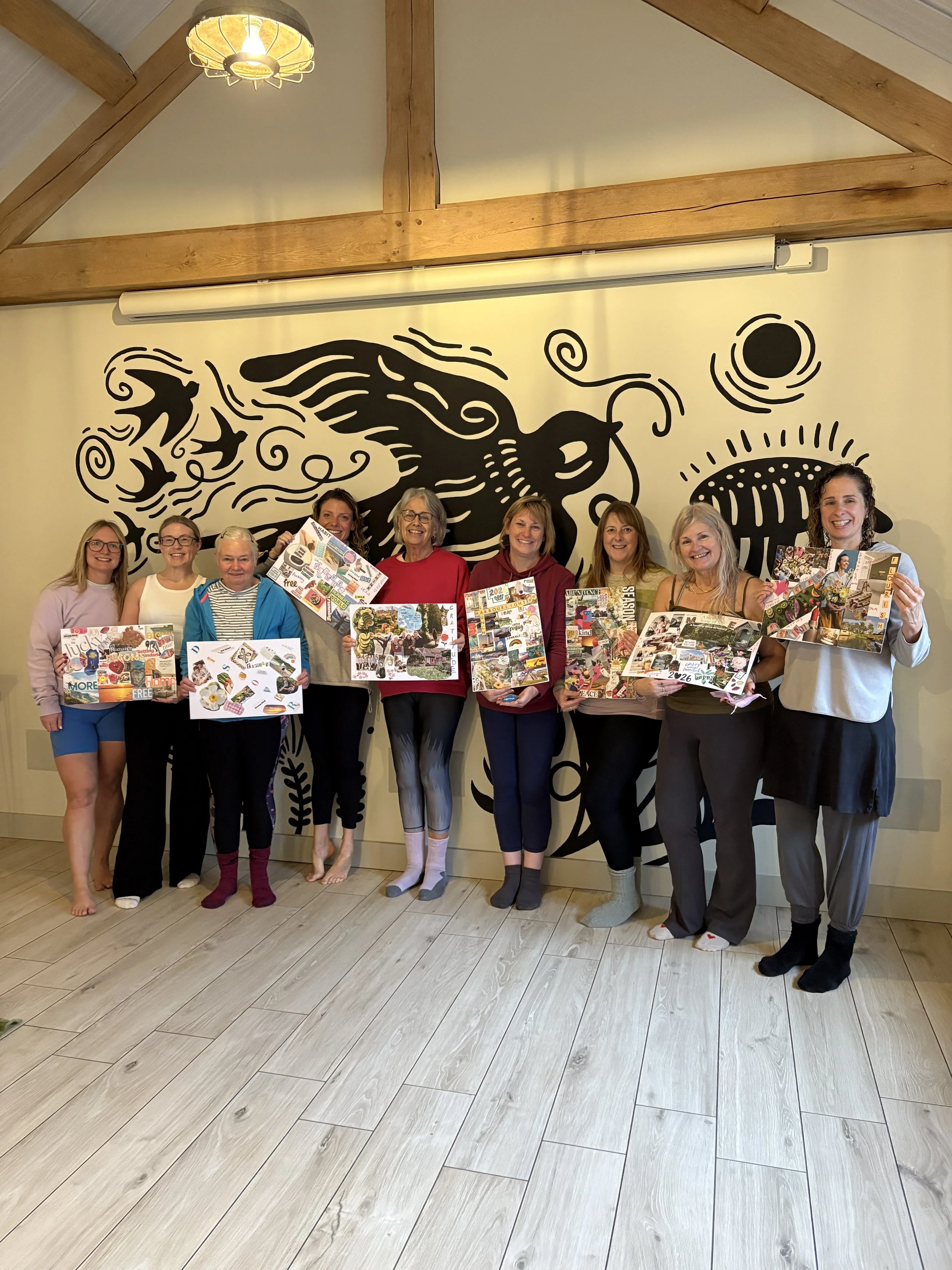Our 2025 retreat ladies & their vision boards