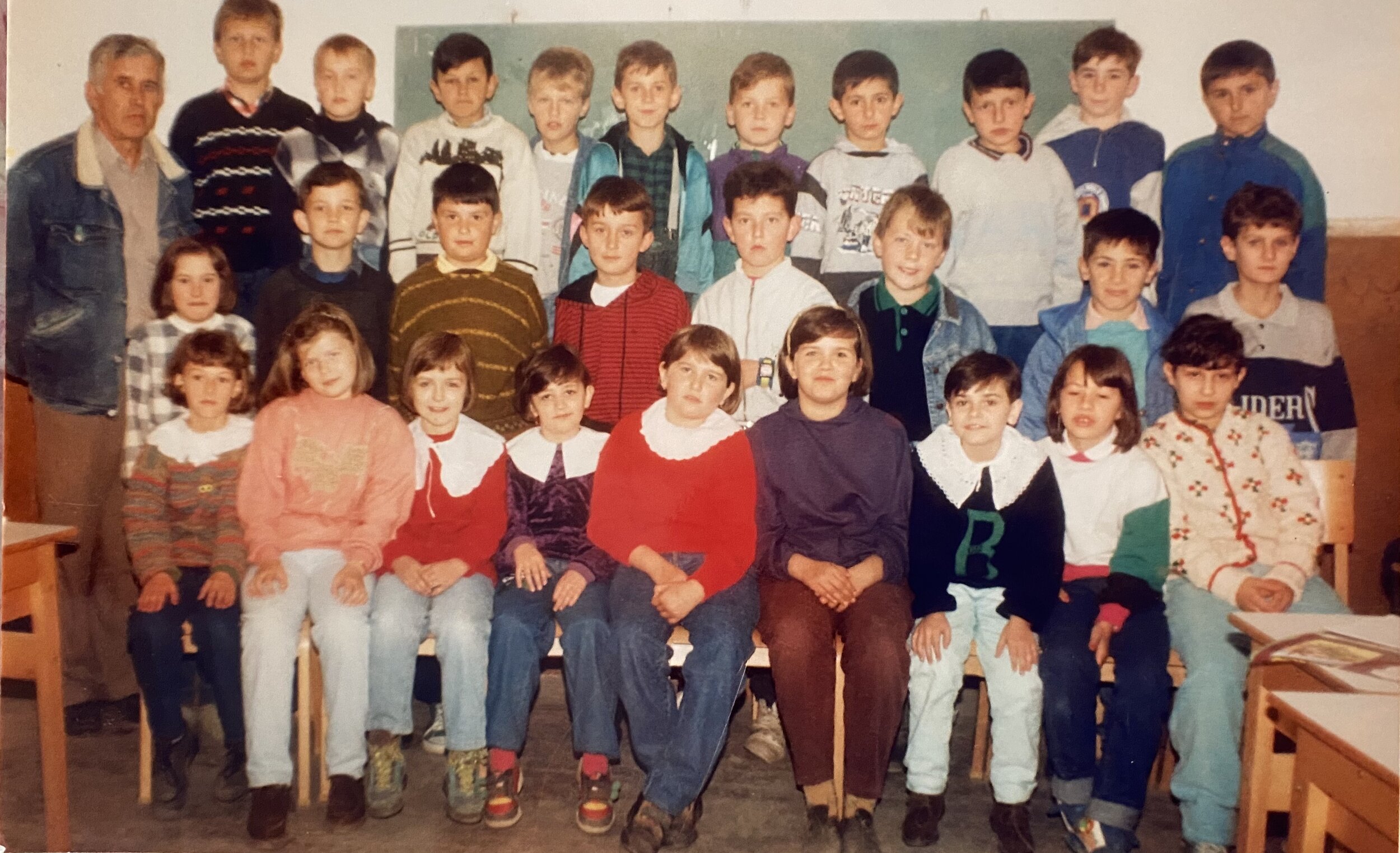 School group photo in war