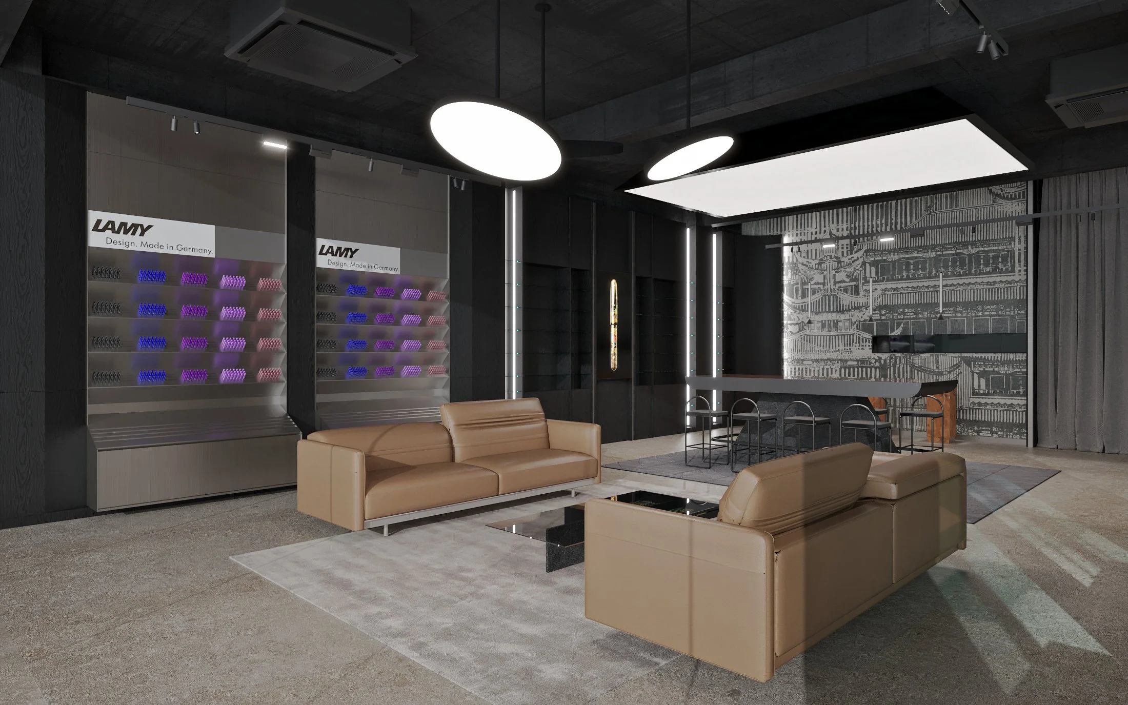 amenajare design interior showroom stilouri pen venture radauti