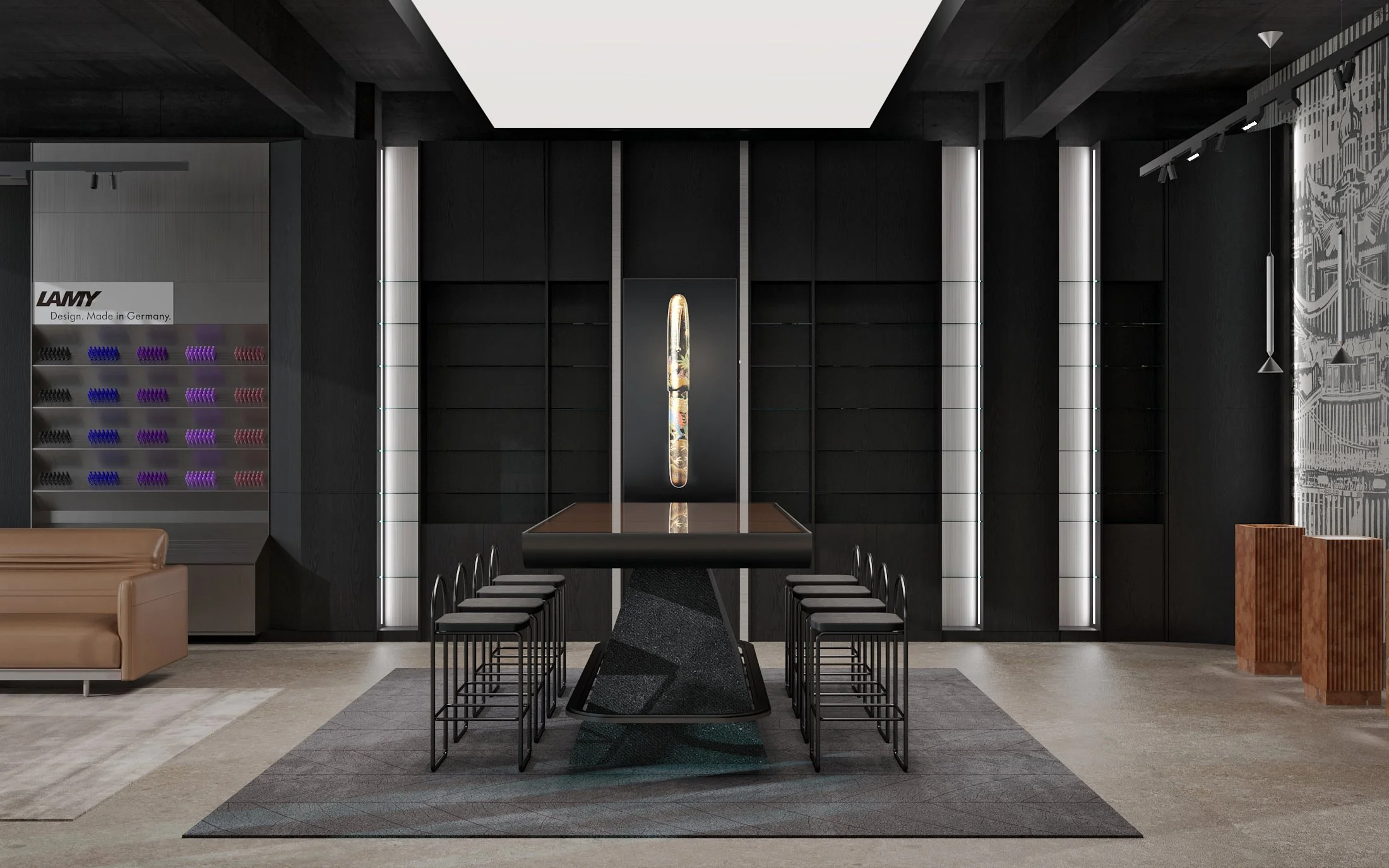 amenajare design interior showroom stilouri pen venture radauti