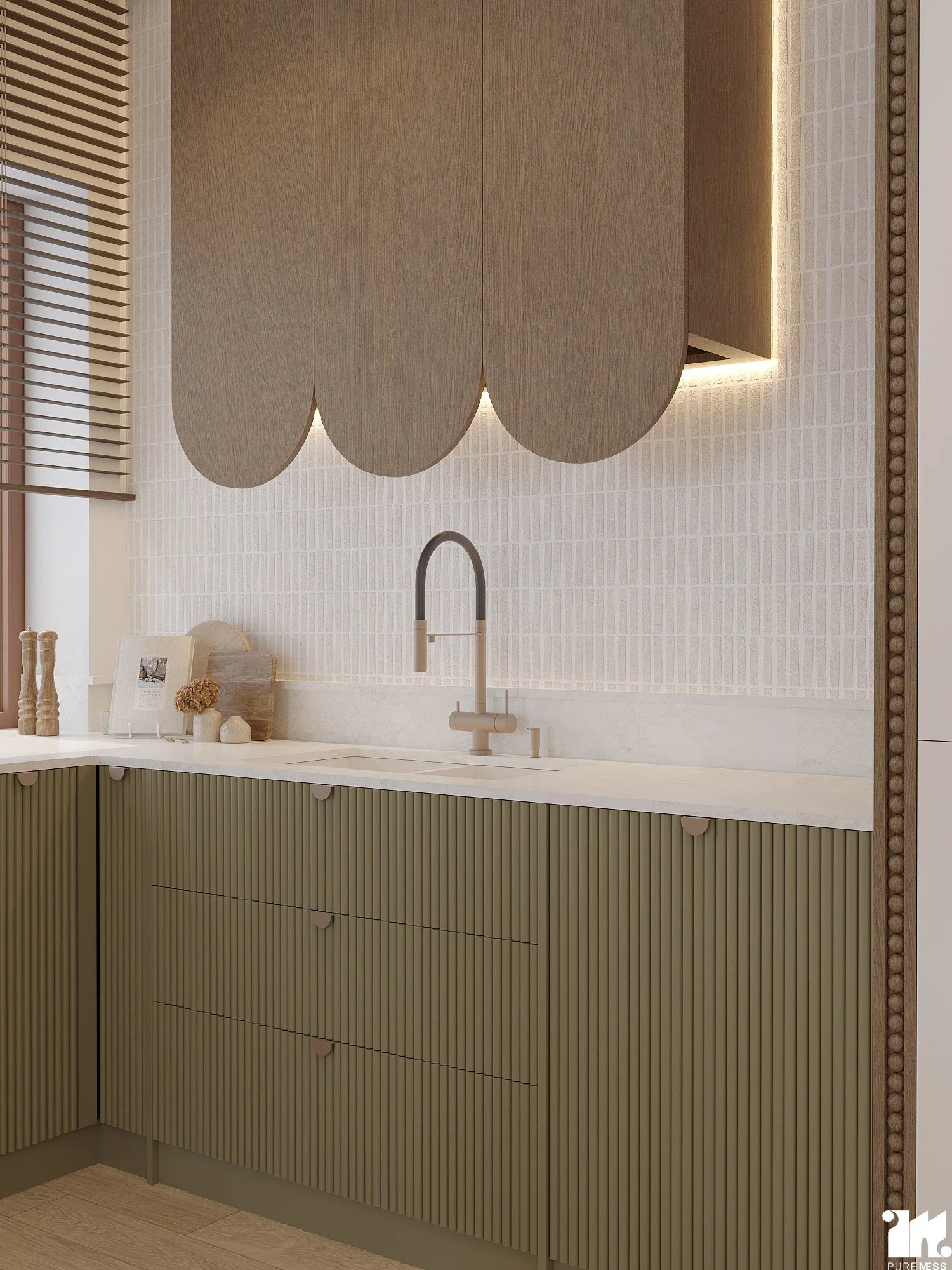 design interior open space bucatarie cu insula