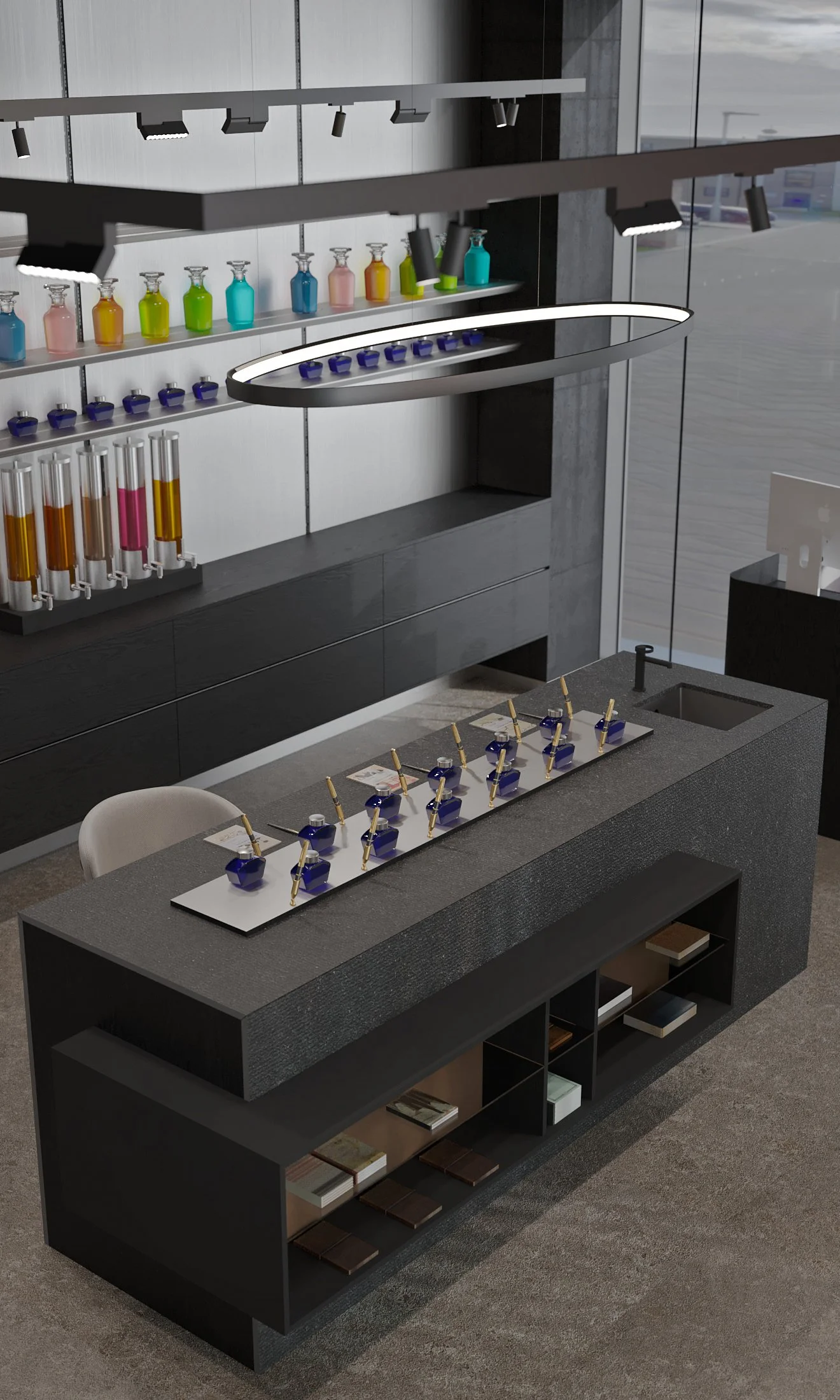 amenajare design interior showroom stilouri pen venture radauti