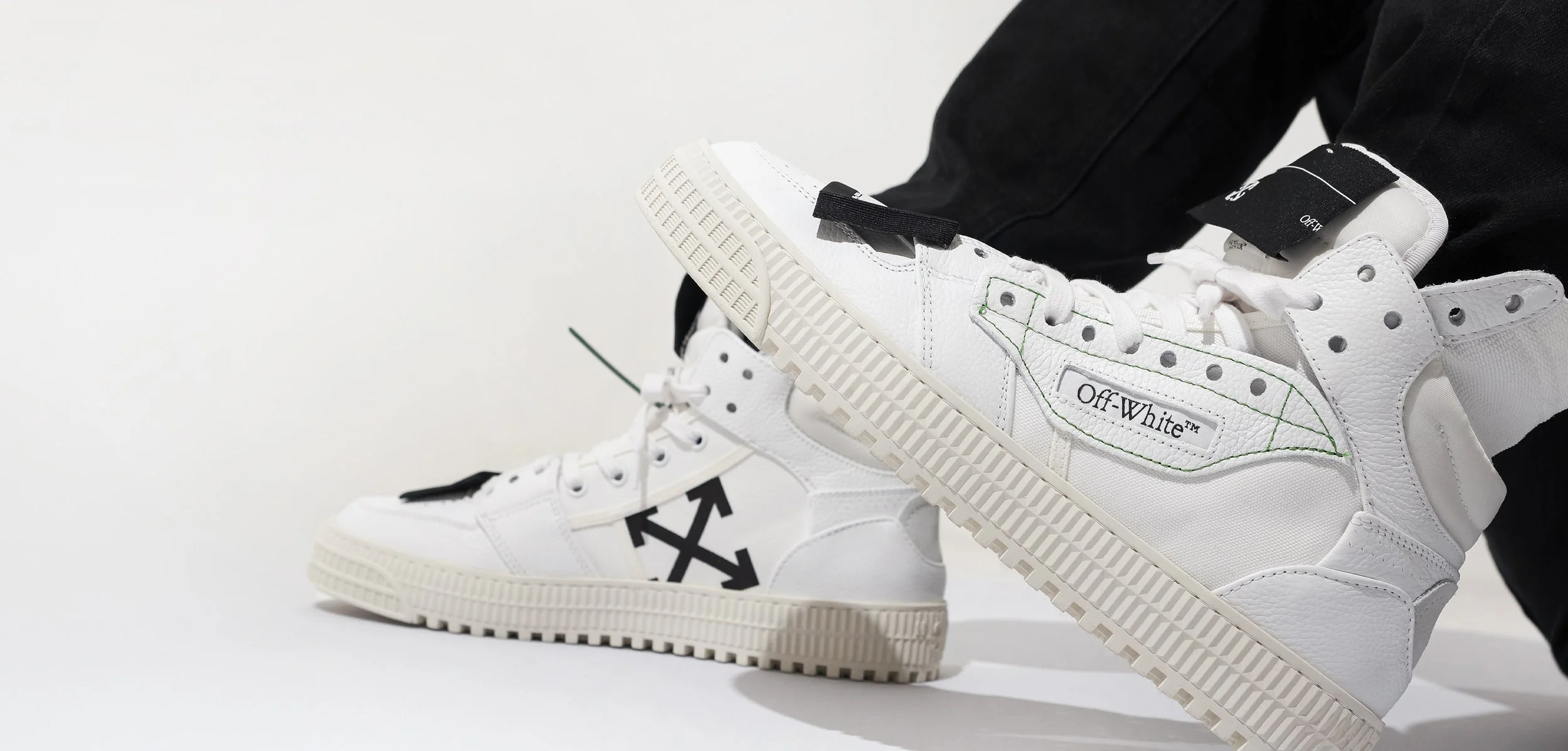 3.0 Court Calf Leather Sneakers in White:Black - BANNER 1.jpg