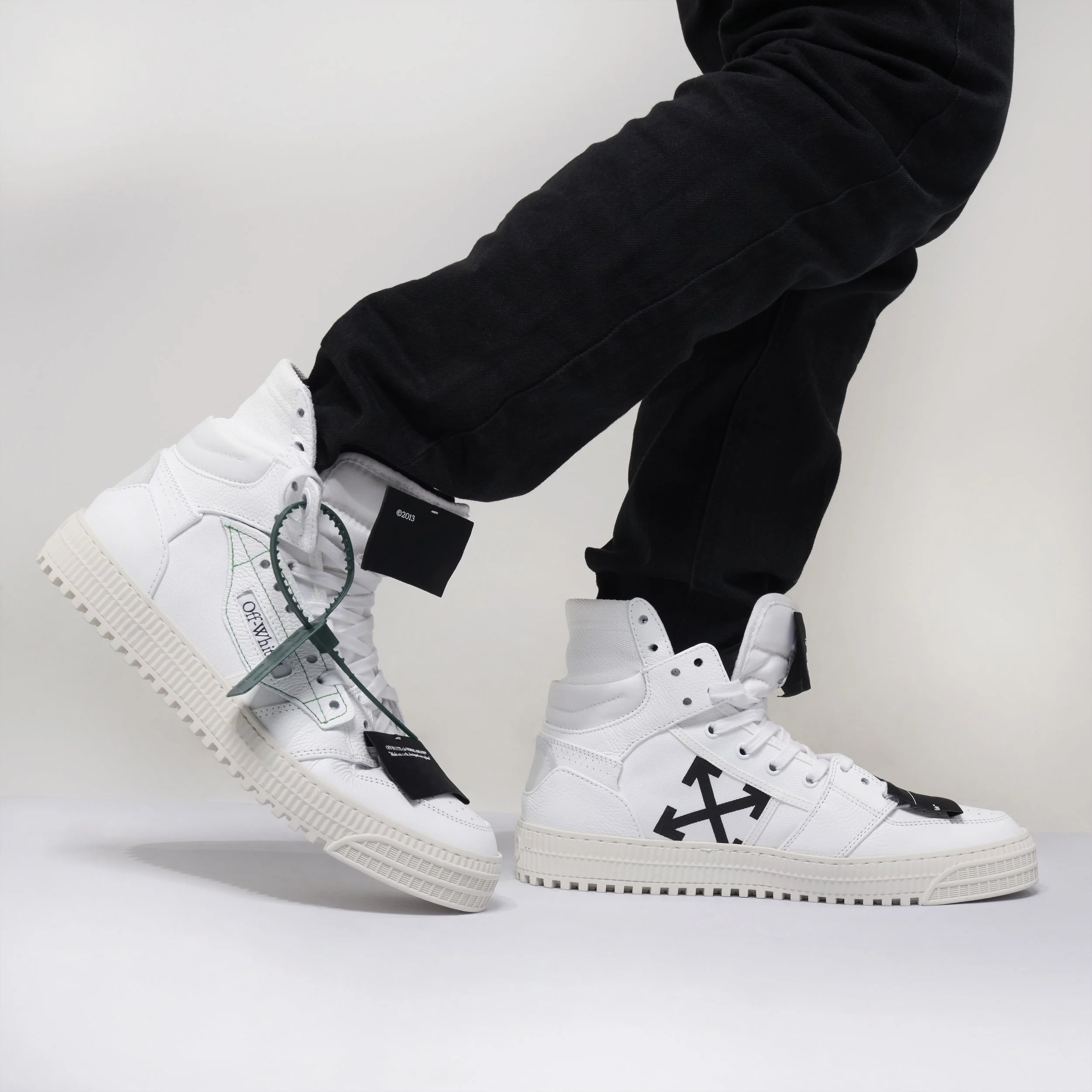 3.0 Court Calf Leather Sneakers in White:Black - POST 2.jpg