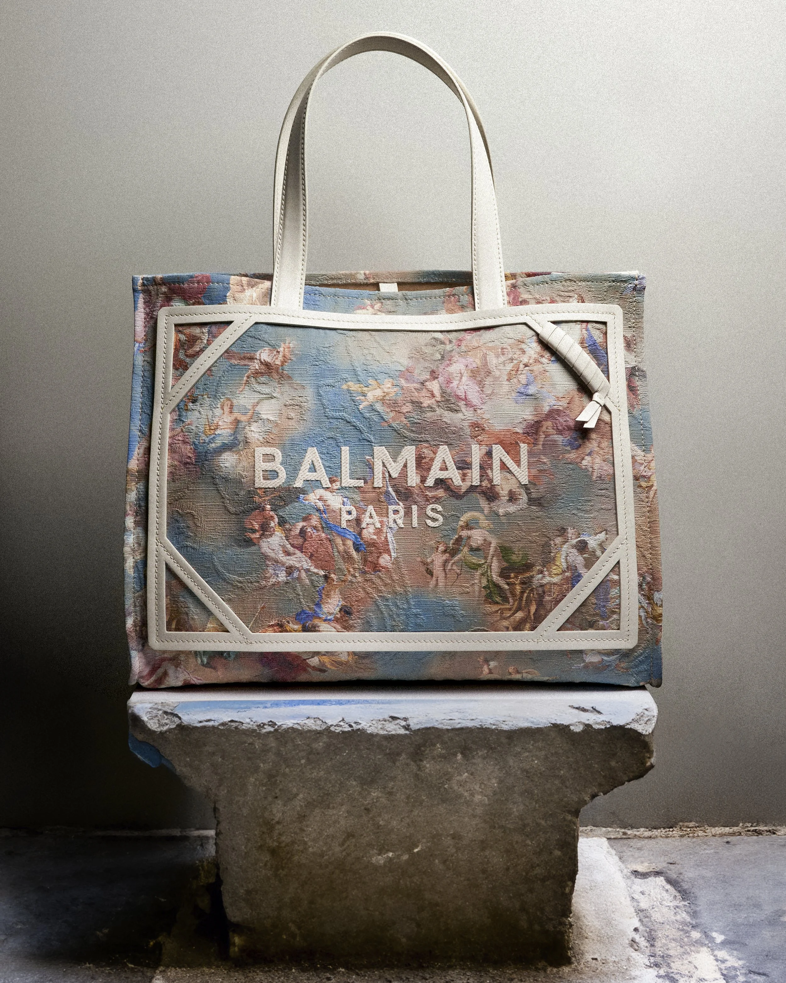 Medium B-Army Canvas Sky Print Shopper Bag in Multi Colour:Cream - POST 2.jpg