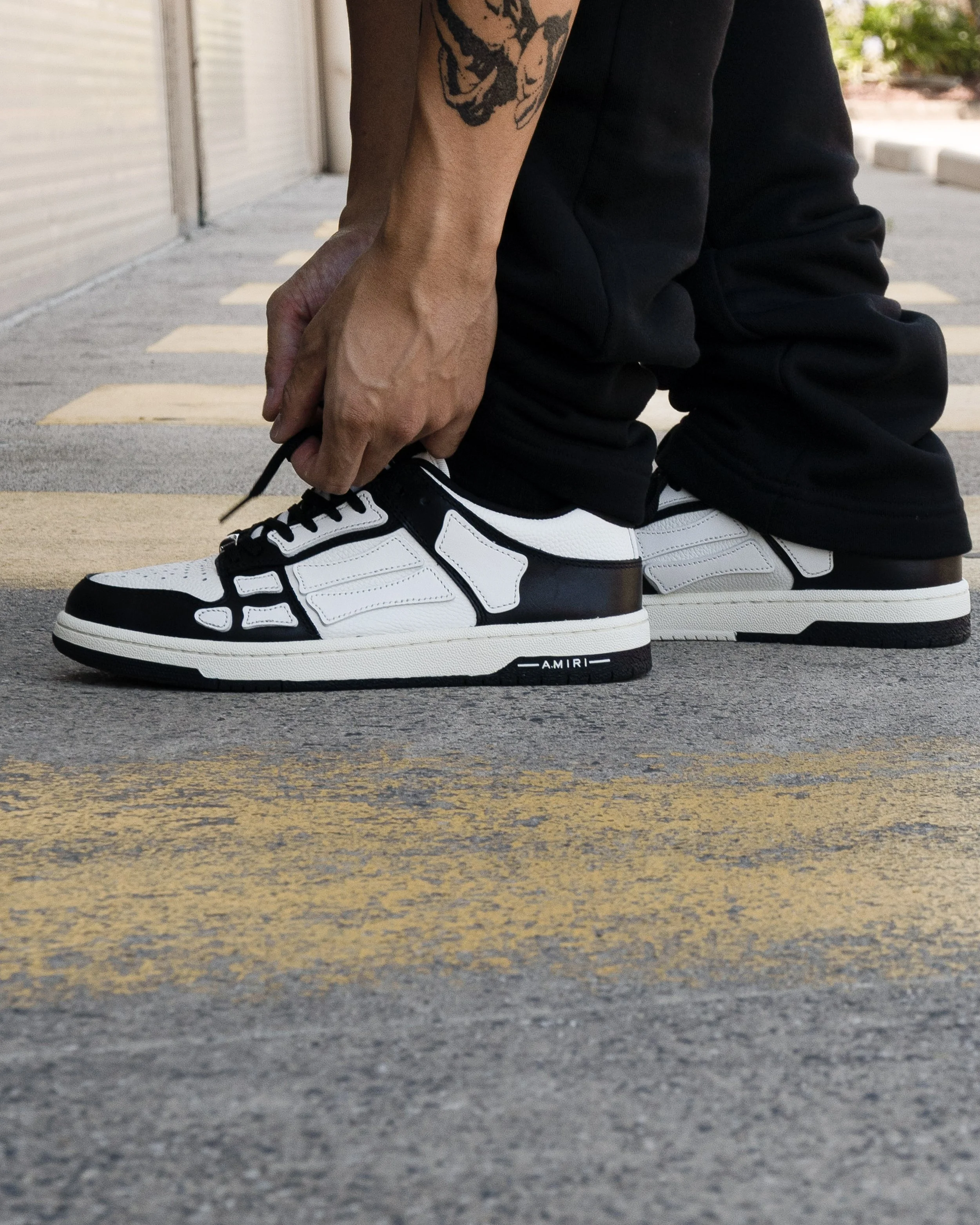 Skeleton Low Top Sneakers in Black:White - POST 2.jpg