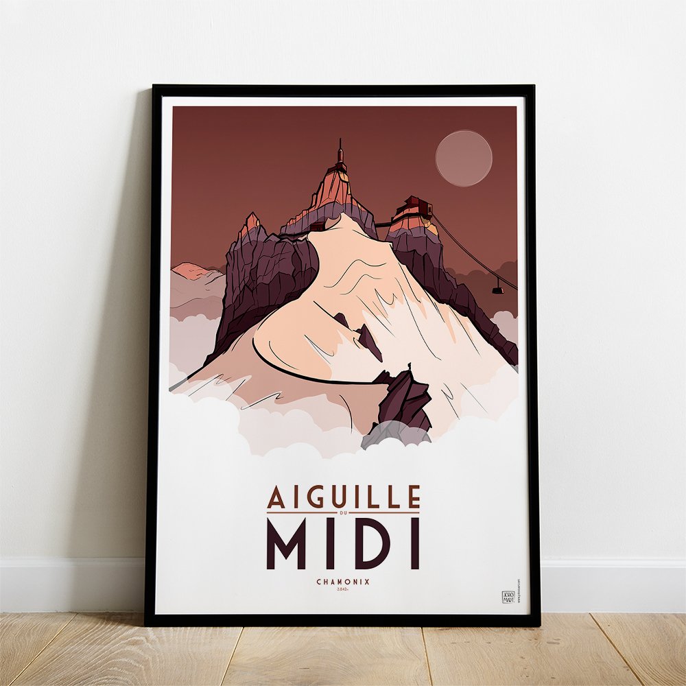 Affiche de Chamonix - Mont Blanc, Alpes | Illustration de Jobomart