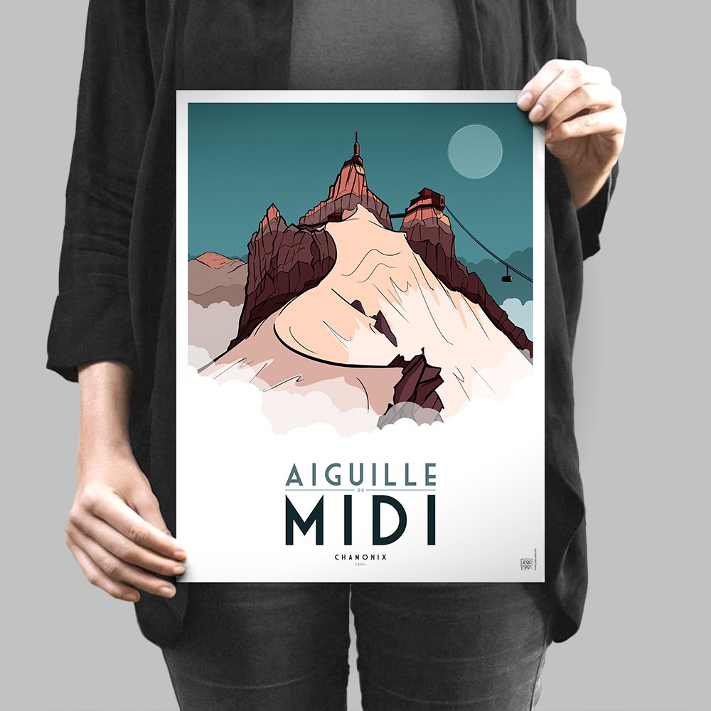 Affiche de Chamonix - Mont Blanc, Alpes | Illustration de Jobomart