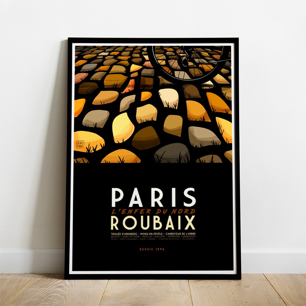 Affiche Paris-Roubaix, l'Enfer du Nord | Illustration Jobomart