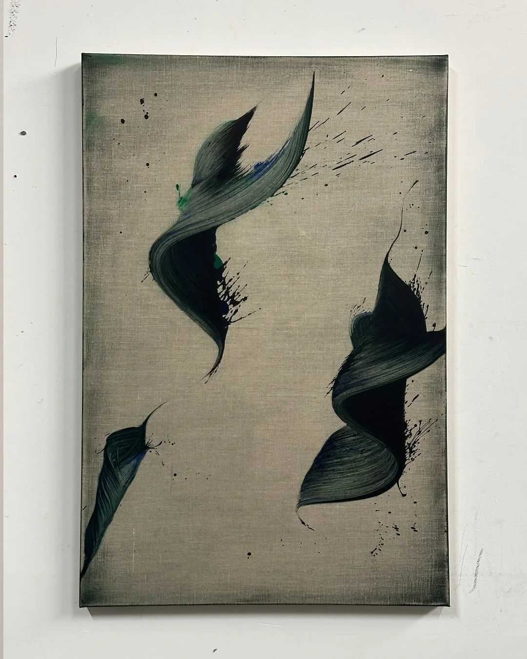 Mixed media on linen.
38 x 24 inches 
(91 x 61 cm)