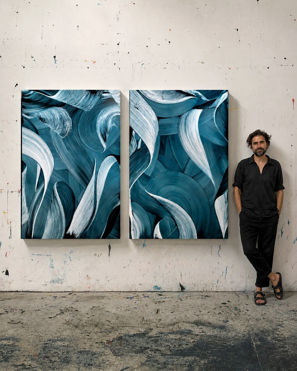 From the archives: &lsquo;The world is quiet here&rsquo;
Deep down, where the blue gets darker and everything slows down.

#underwater #abstractpainting #studiolife #deepblue #painting