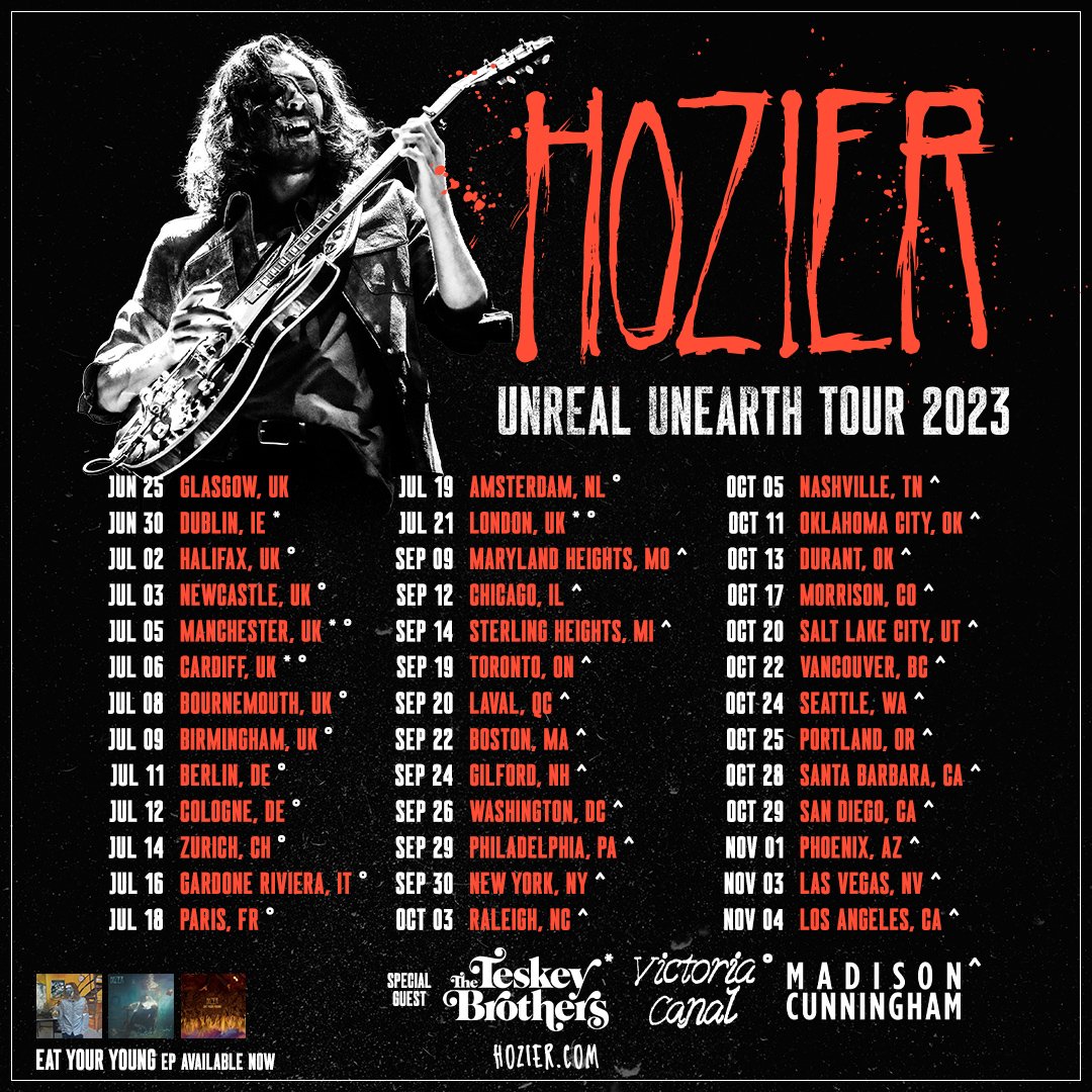 Hozier announces UK and US tour dates, confirms ‘Unreal Unearth’ album