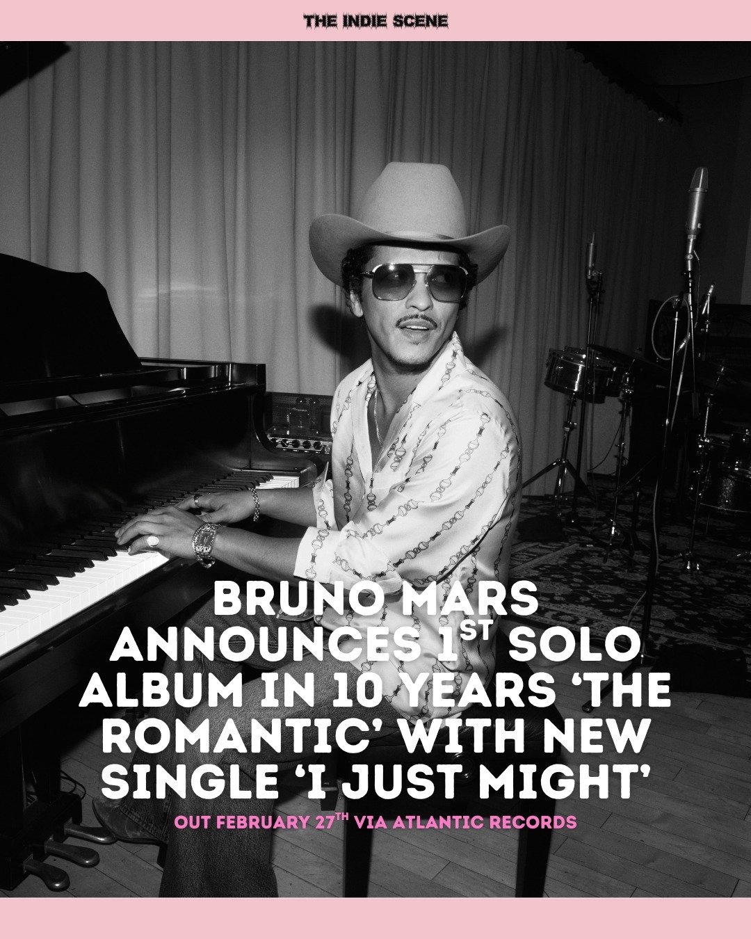 Bruno Mars returns with 'I Just Might' from his upcoming album - his first solo LP in 10 years - as well as tour dates. 'The Romantic' is out February 27th via Atlantic Records (@atlanticrecordsuk). 

🔗  Find out more via the link in @the1ndiescene'