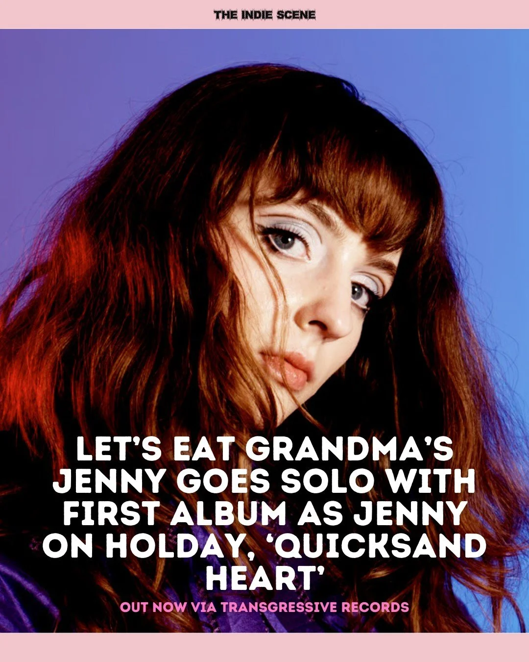 Let's Eat Grandma's Jenny Hollingworth goes solo as Jenny on Holiday with her debut album 'Quicksand Heart', out now via Transgressive Records. 

🔗 Read our ★★★★ review via the link in @the1ndiescene's bio.