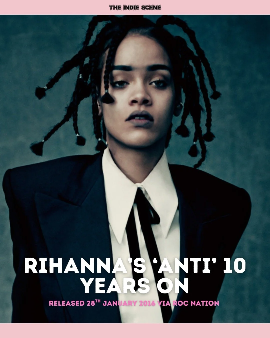 10 years ago today, 4 years after her critically-acclaimed album, 'Unapologetic', Rihanna dropped her 8th studio album 'ANTI', an album trying to be multiple things at once, but ultimately ageing with grace and becoming a staple in Rihanna's discogra