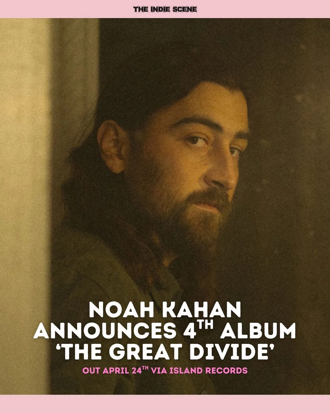 Noah Kahan returns 4 years after his critically acclaimed album 'Stick Season' shot him to new heights with the announcement of his 4th album, 'The Great Divide'. The first single is out Friday (30th). 

🔗 Find out more via the link in @the1ndiescen