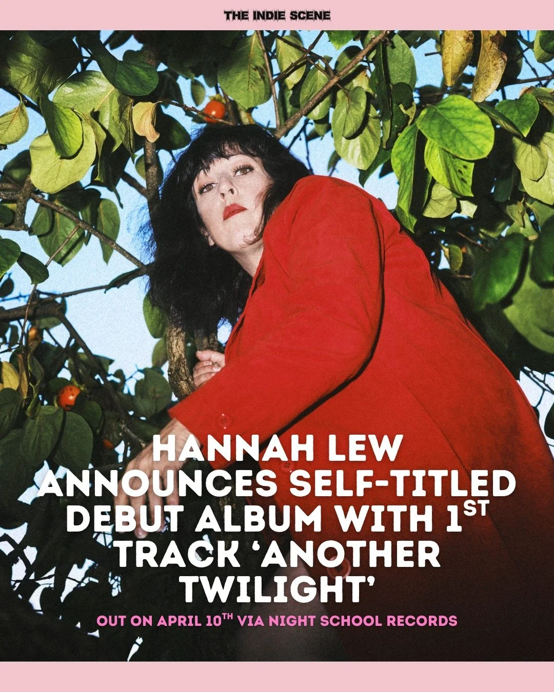 Hannah Lew - known for her time in Grass Widow and Cold Beat - goes solo with her self-titled debut album, due for release on April 10th via Night School Records. Hear first single 'Another Twilight' now. 

🔗 Listen and read via the link in @the1ndi