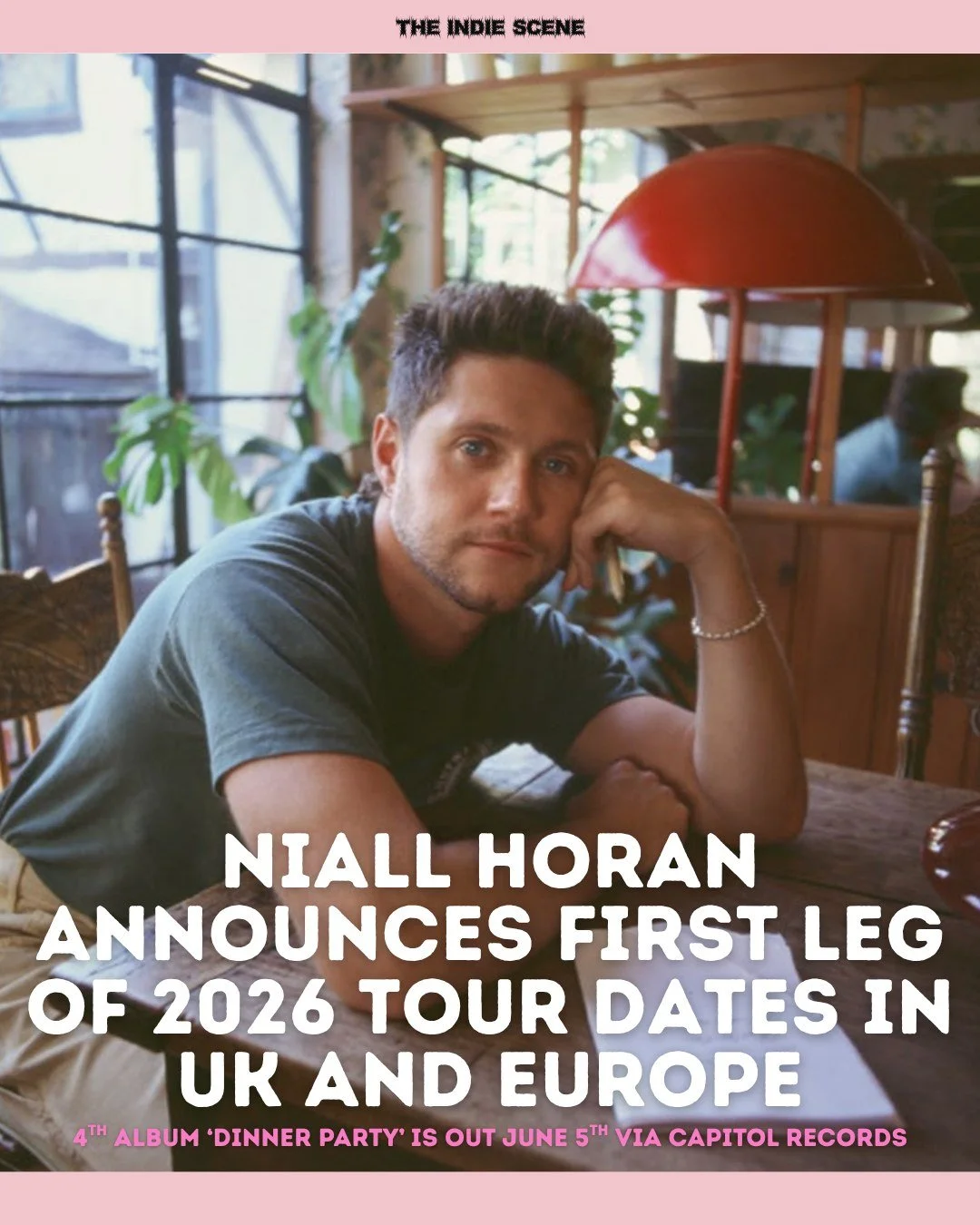 After announcing his 4th album, 'Dinner Party', set for a June 5th release via Capitol Records, Niall Horan has returned with news of a UK and Europe tour. The tour will see the Irish musician play 3 huge shows in Ireland, as well as shows across the