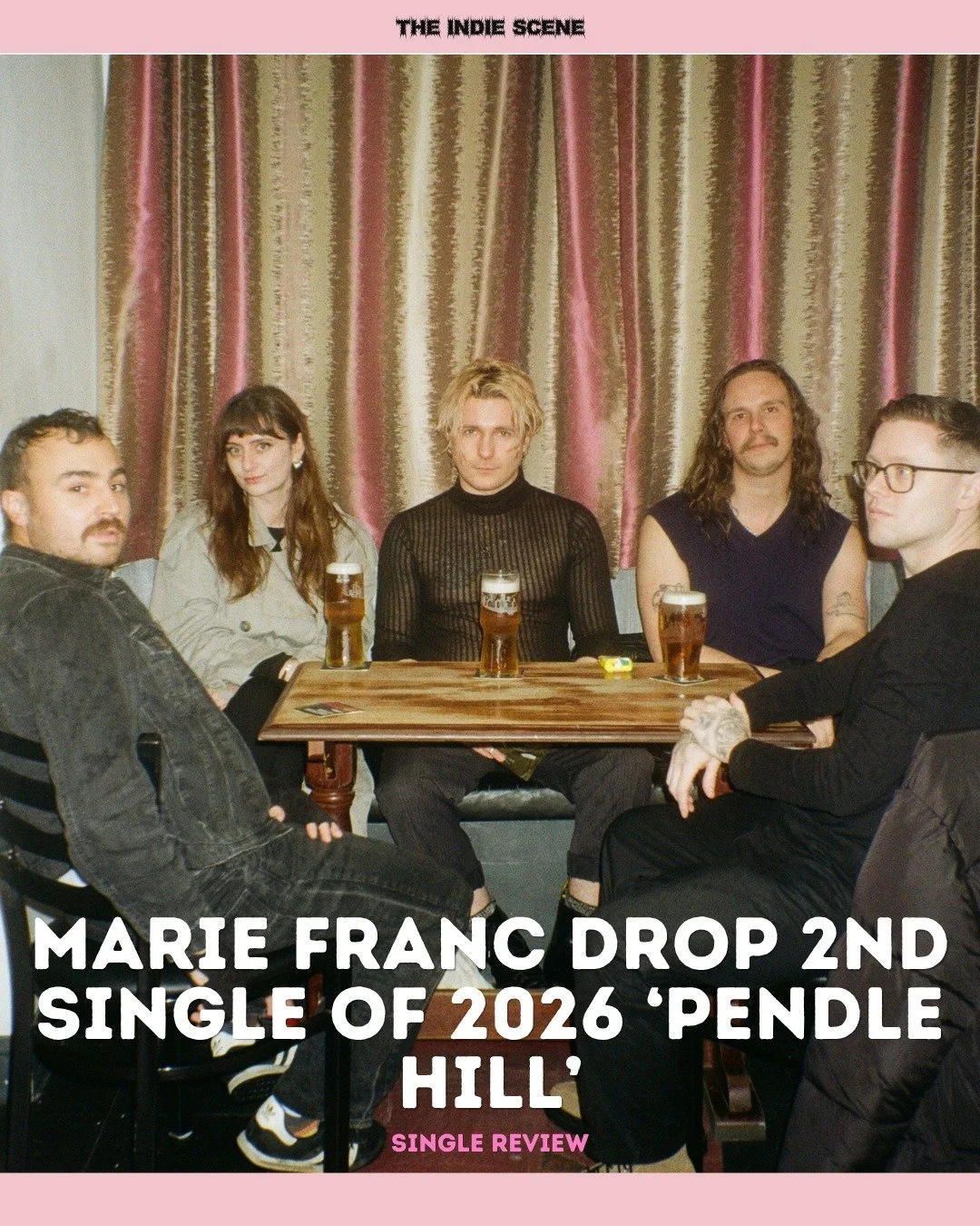 Manchester's Marie Franc return with 'Pendle Hill', their second single of 2026. 'Pendle Hill' is less a practise in simply being spooky and more a dark and frightening reminder of just how cruel the modern world can be towards women, especially thos