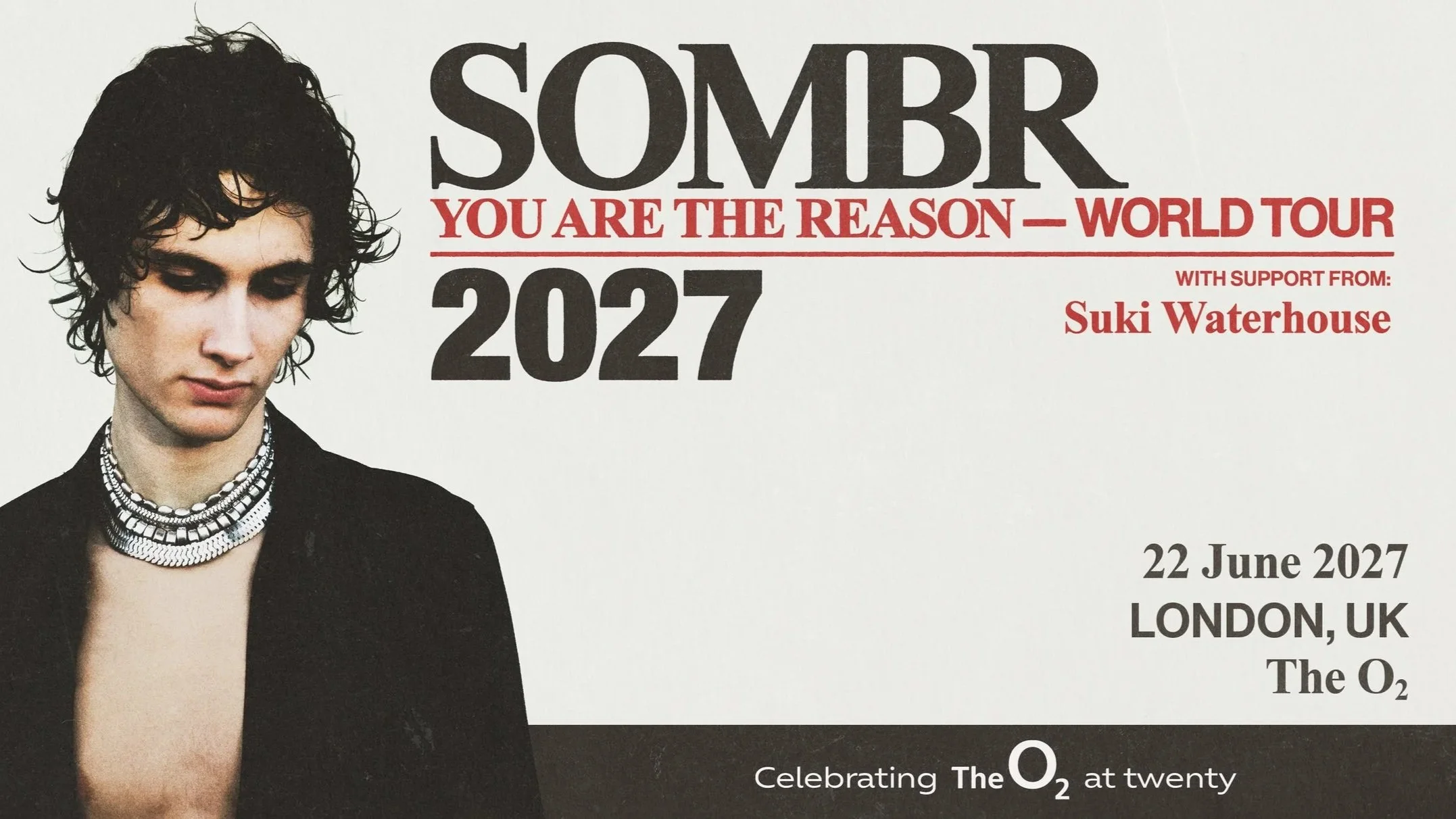 sombr announces 1st UK arena show to mark The O2’s 20th Birthday