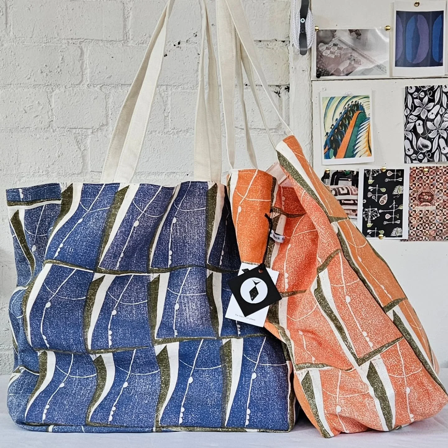 Capacious Tote Bags ready for Open Up Sheffield 2025.
We will be Open @marysewell @jennysutton99 & Leslie Wilson@treelevel01 at Portland Works on Sunday 4th and Monday 5th May, 11-5pm.
@openupsheffield
@portlandworks 
#blockprintedtextiles #toteb