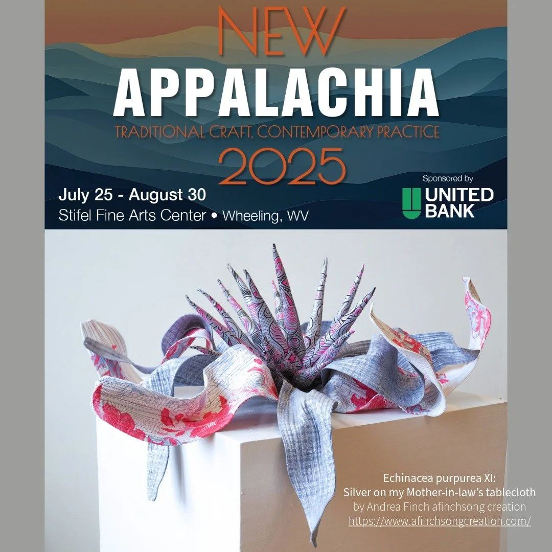 Showing now in Wheeling West Virginia at the New Appalachia 2025 show at Oglebay Institute's Stifel Fine Arts Center now through the end of August. Ending reception on August 30th 
More information at oionline.com