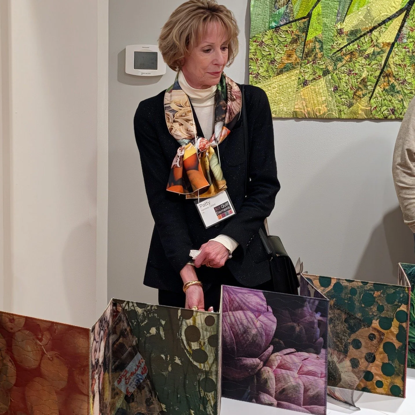 More Friends and fellow quilters at Art Quilt ElementsWayne Art Center near Philly
ArtQuilt Elements at the Wayne Art Center 
Patty Kennedy-Zafred - Pittsburgh @pattykz1 
Shannon  Dion - Michigan
Sarah Entsminger -  Virginia
Anna Chupa - Pennsylvania