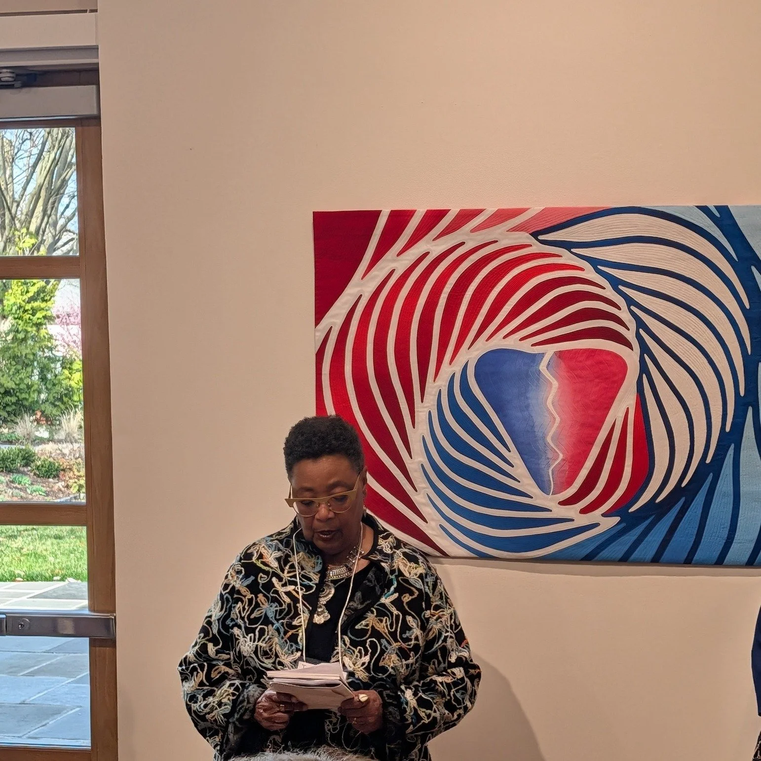 Friends and fellow quilters at Art Quilt Elements Wayne Art Center near Philly
ArtQuilt Elements at the Wayne Art Center
Toni Kersey Juror 
Linda Syverson-Guild
Rachael Derstine - Pennsylvania  @derstinedesigns
Susan Brubaker Knapp - North Carolina -