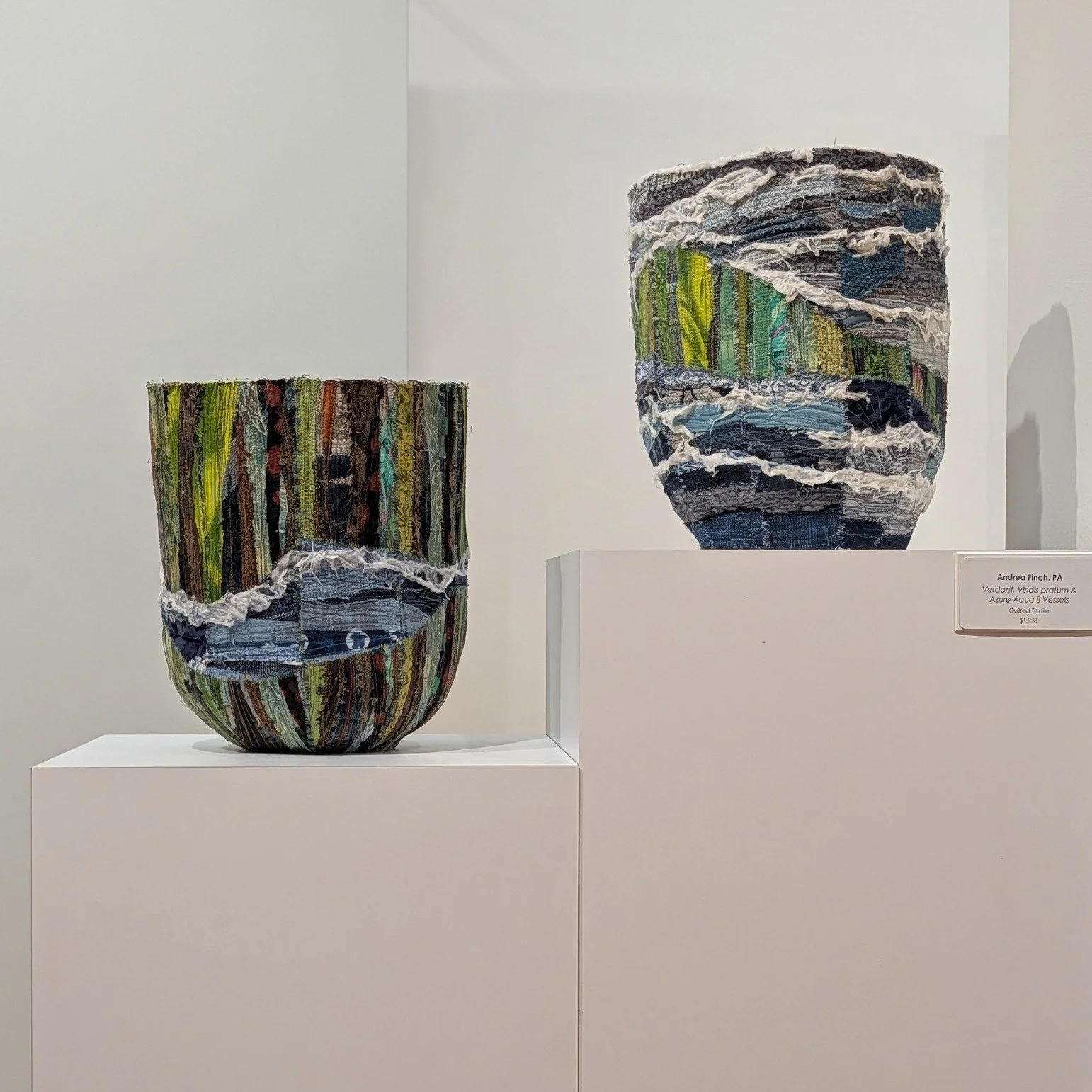 Part 5 of my intense week of art: Sunday was the opening of Art Quilt Elements in  Wayne, Pennsylvania at Wayne Art Center. Artists came from across the country to be at the opening!
Docent Tours on April 10 &amp; 20. I plan to be there on the 20th.
