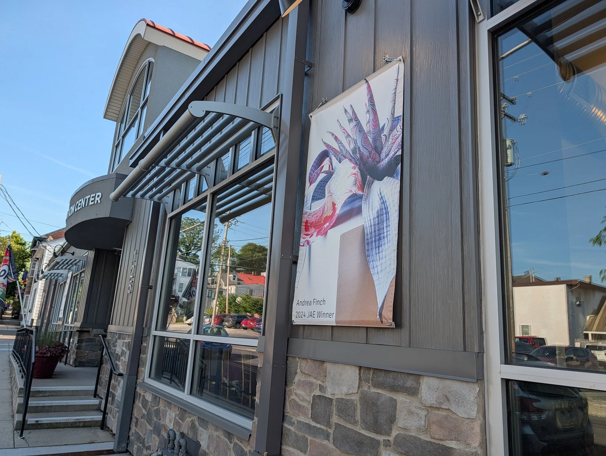 So much fun to walk up to the building where your art is showing and see a huge panel of your art on the building!
@Adams County Arts Council