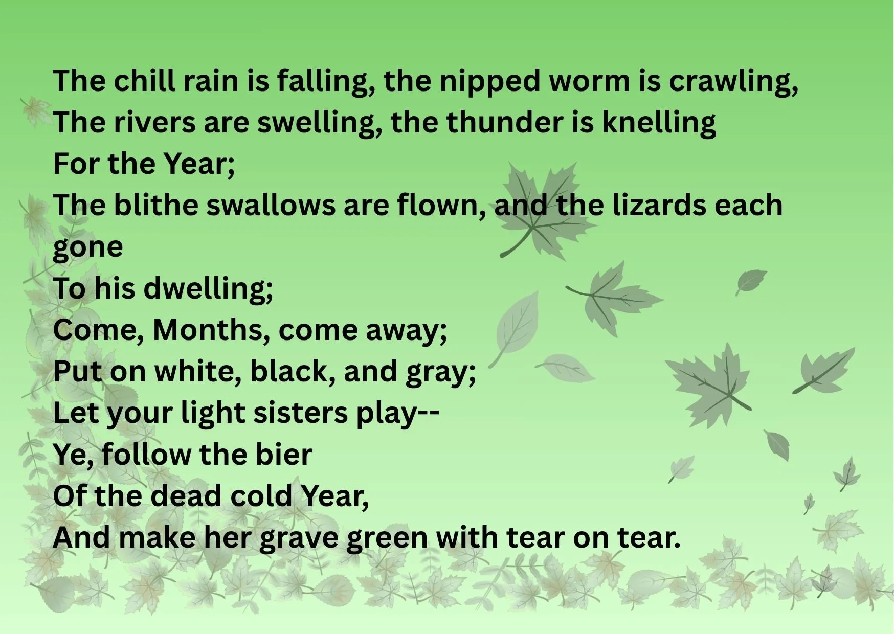 Autumn: a dirge — Shelley Memorial Project