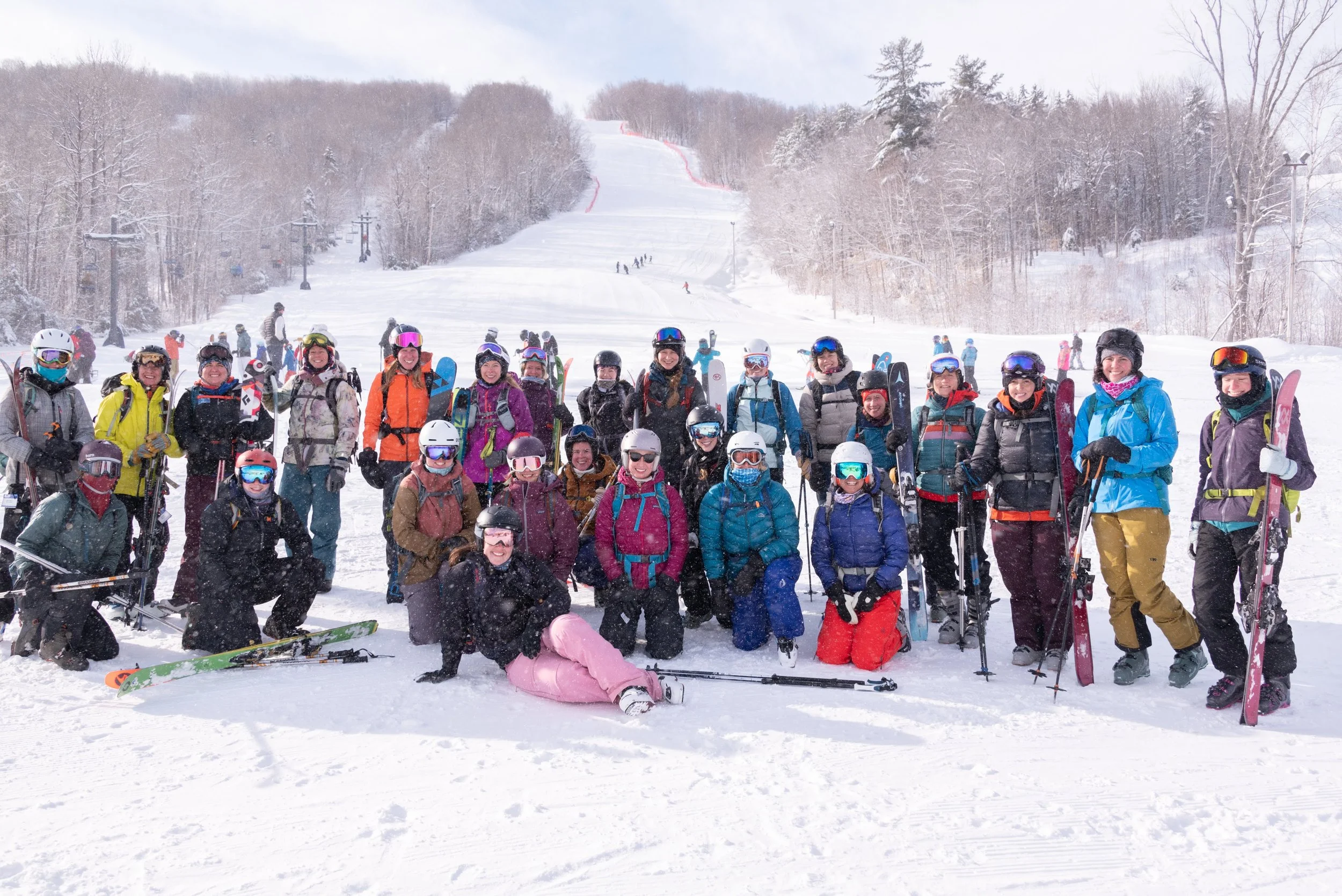Inclusive Ski Touring participants on the uphill