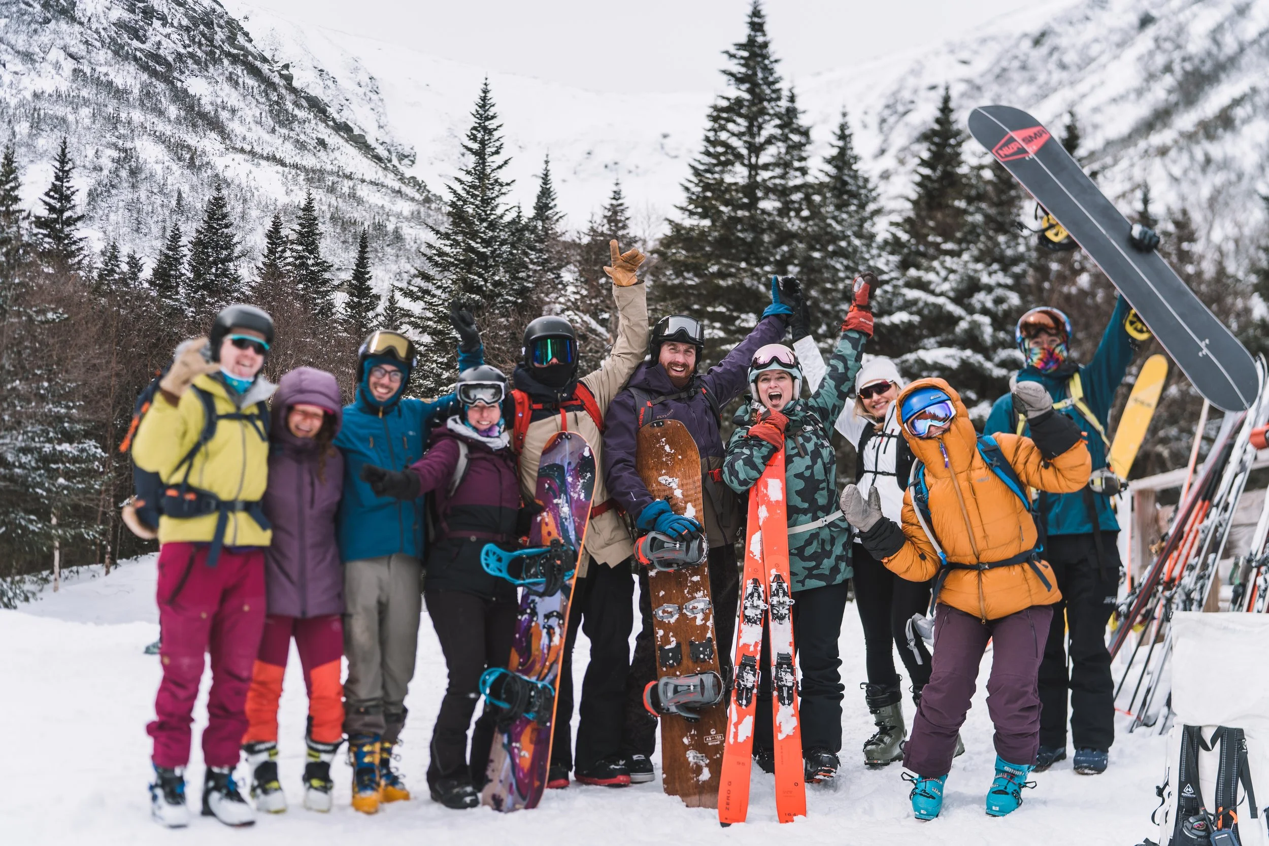 Participants touring on Mt. Washington with Inclusive Ski Touring