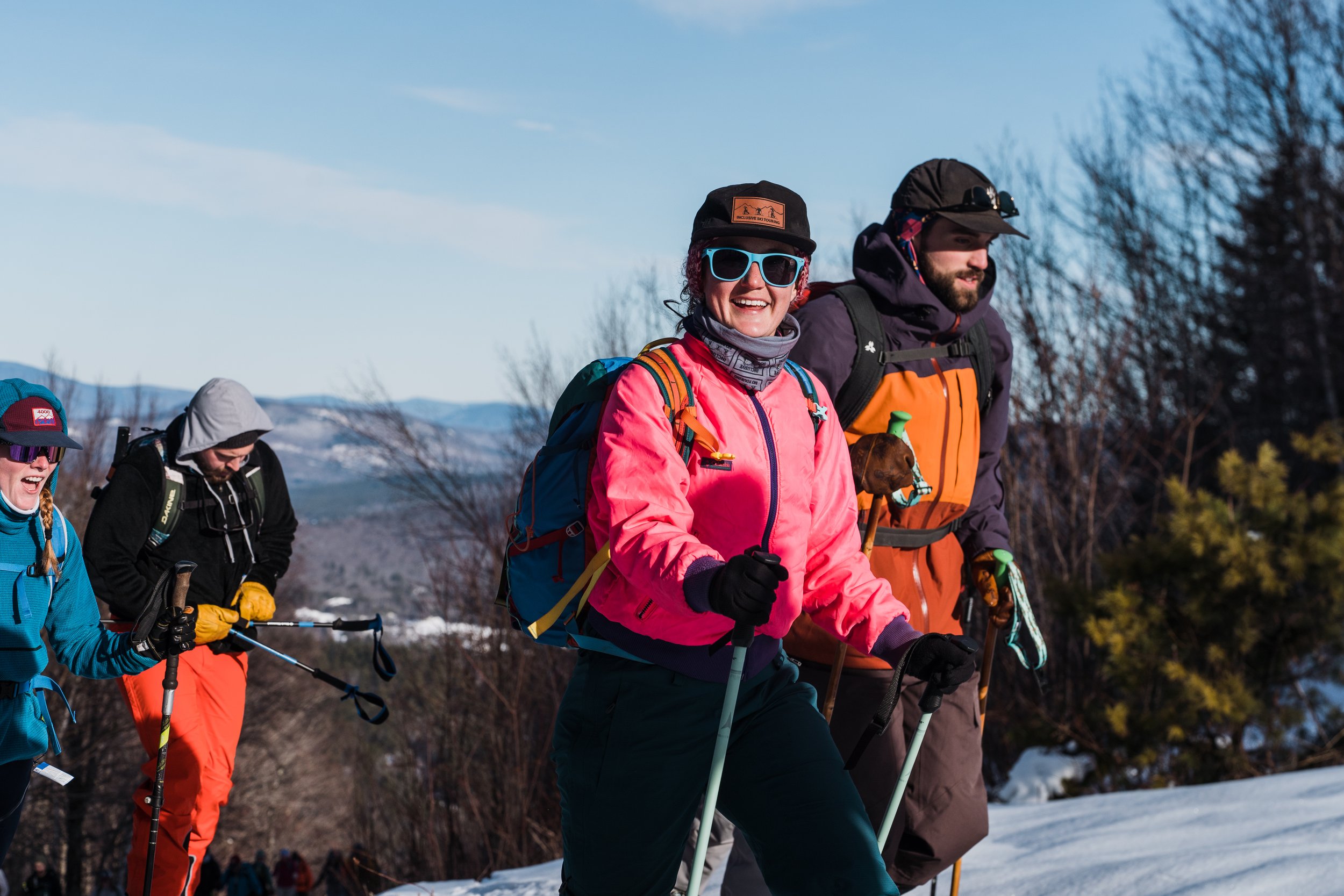 Inclusive Ski Touring participants on the uphill