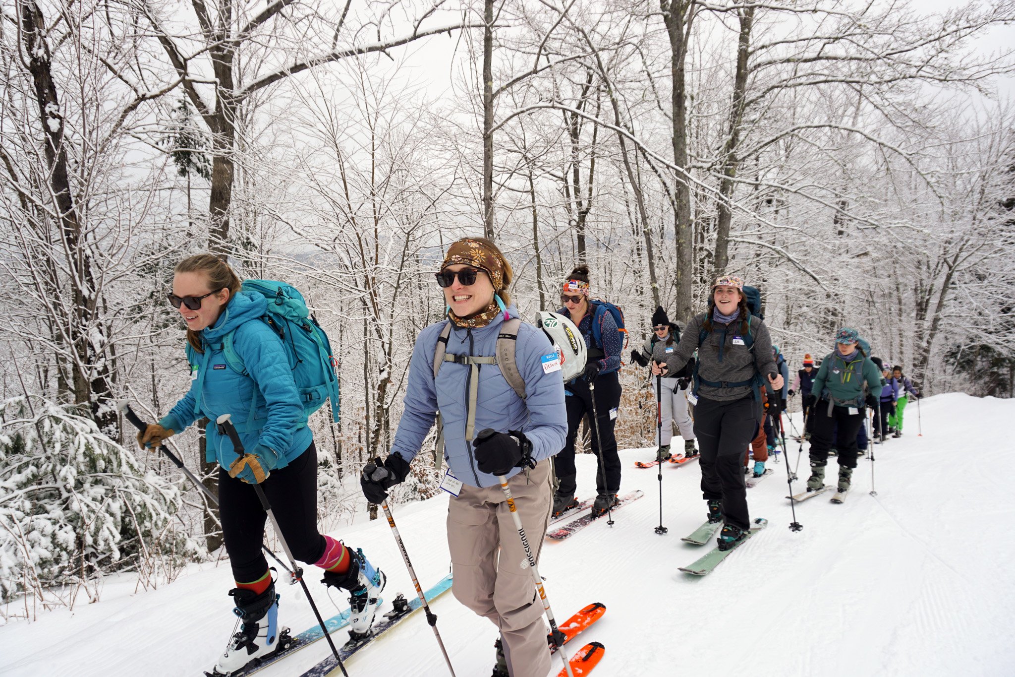 Inclusive Ski Touring participants on the uphill