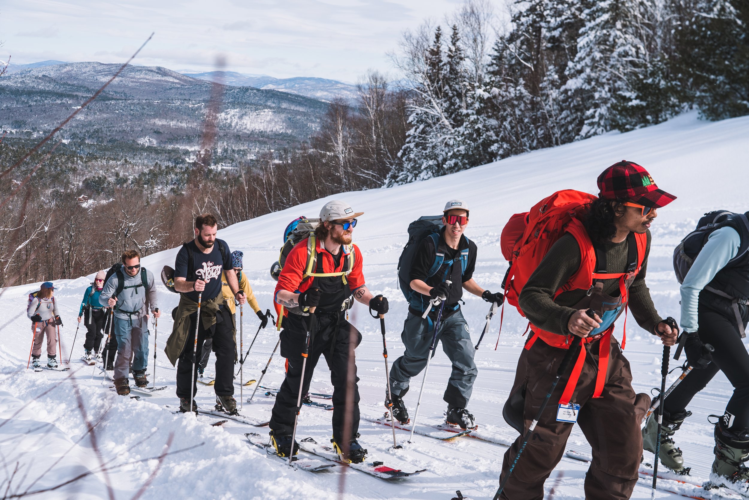 Inclusive Ski Touring participants on the uphill