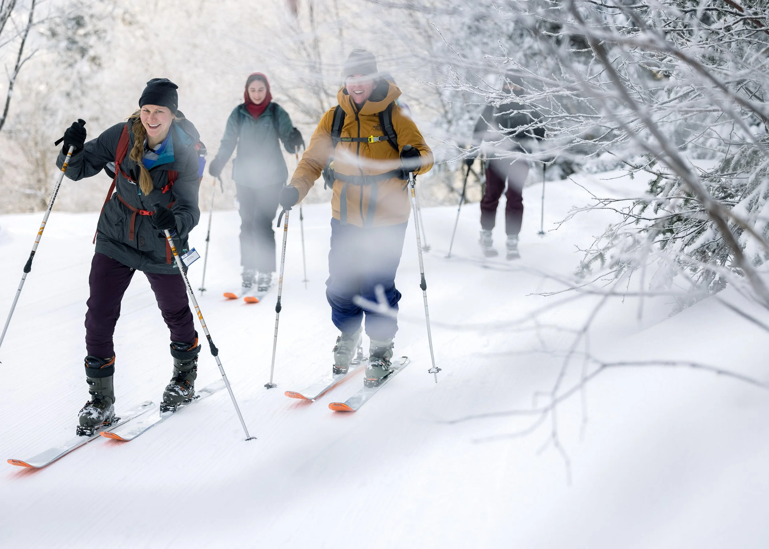 Inclusive Ski Touring participants on the uphill