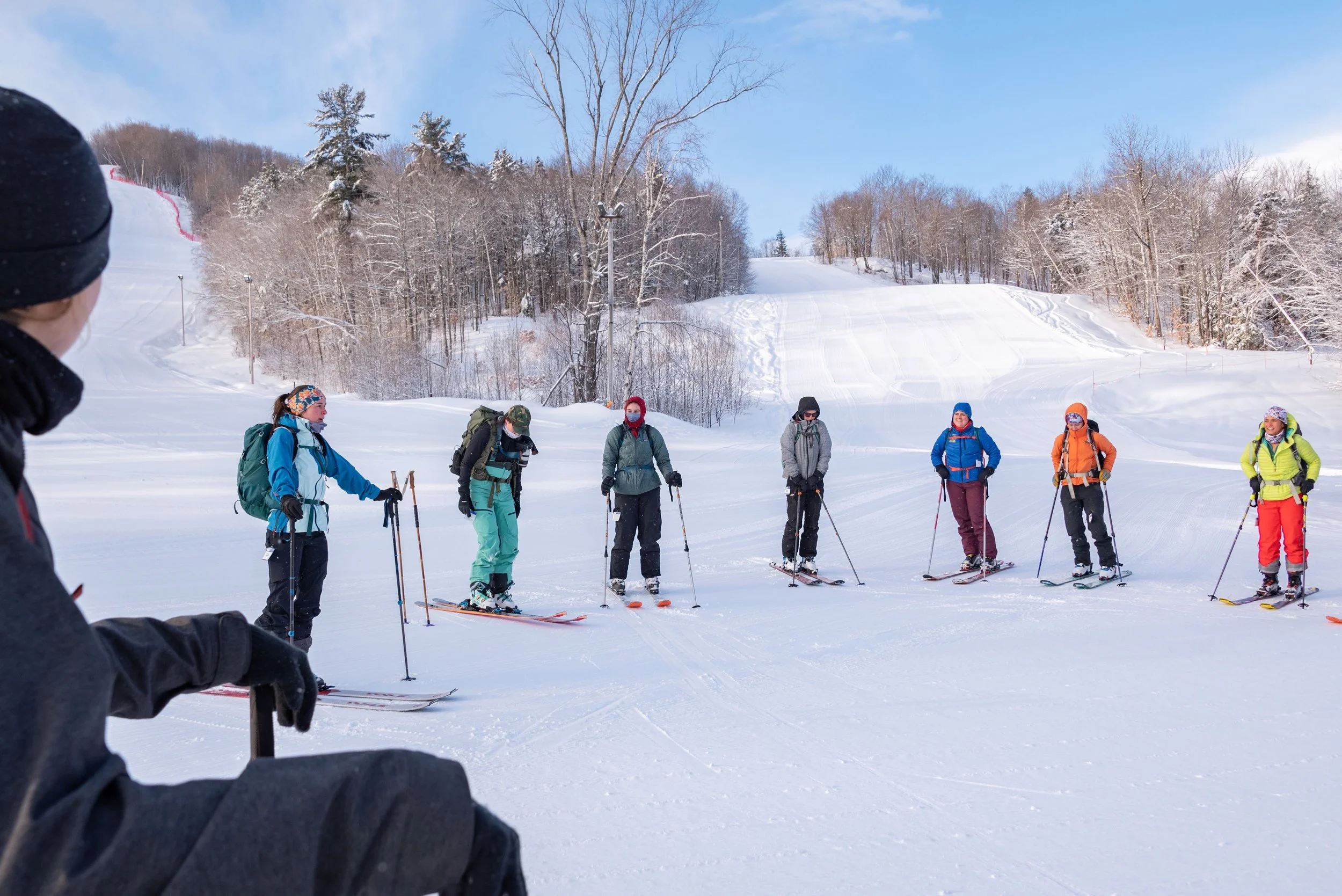 Inclusive Ski Touring participants on the uphill