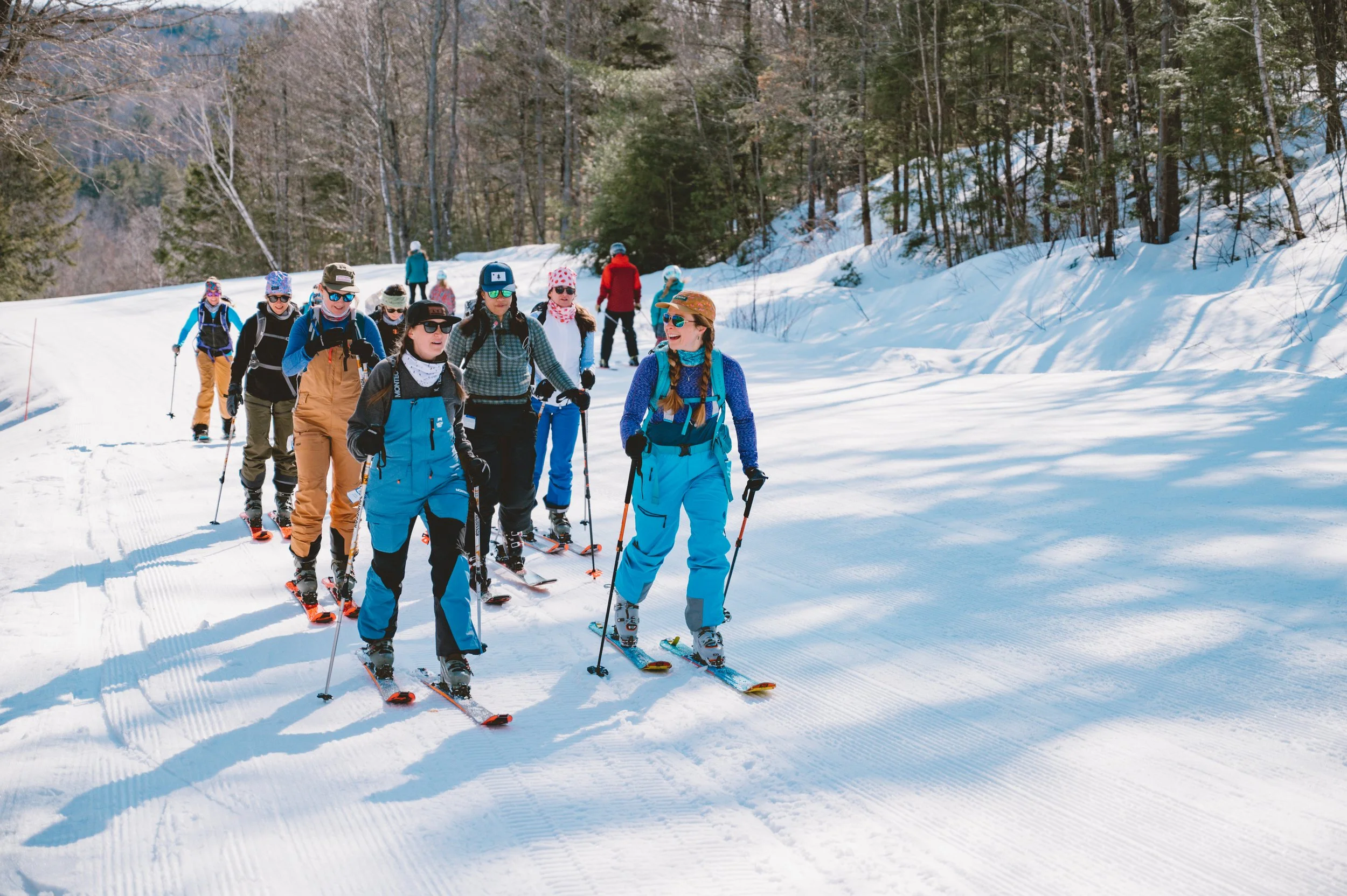Inclusive Ski Touring participants on the uphill