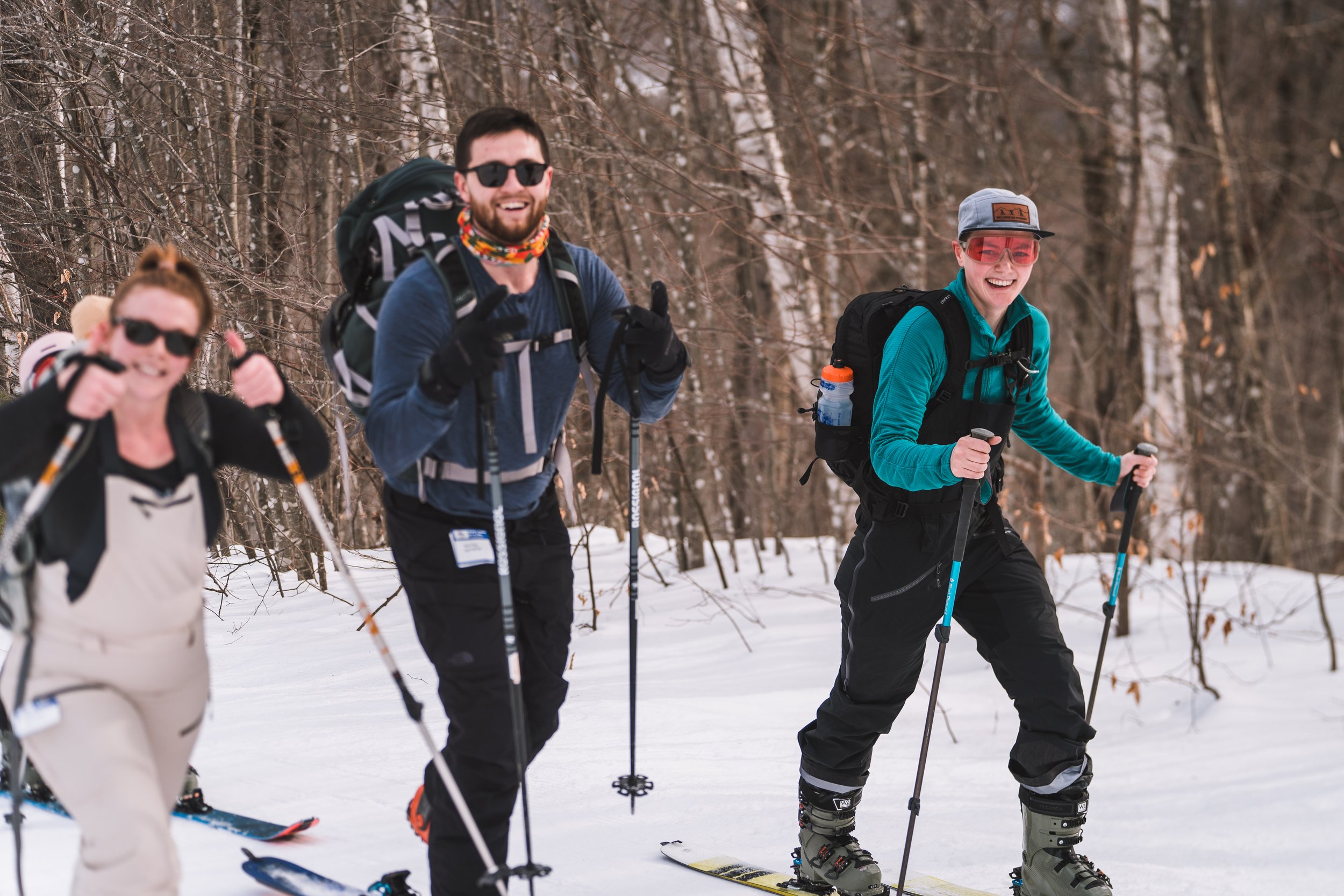 Participants skinning uphill together at Bromley