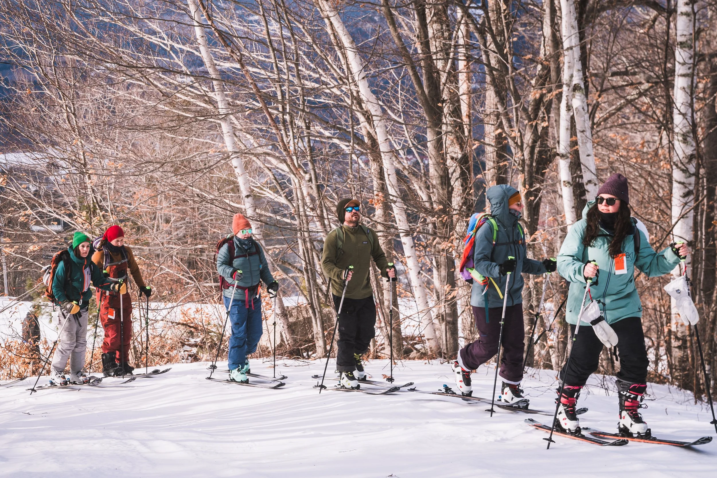 Inclusive Ski Touring participants on the uphill