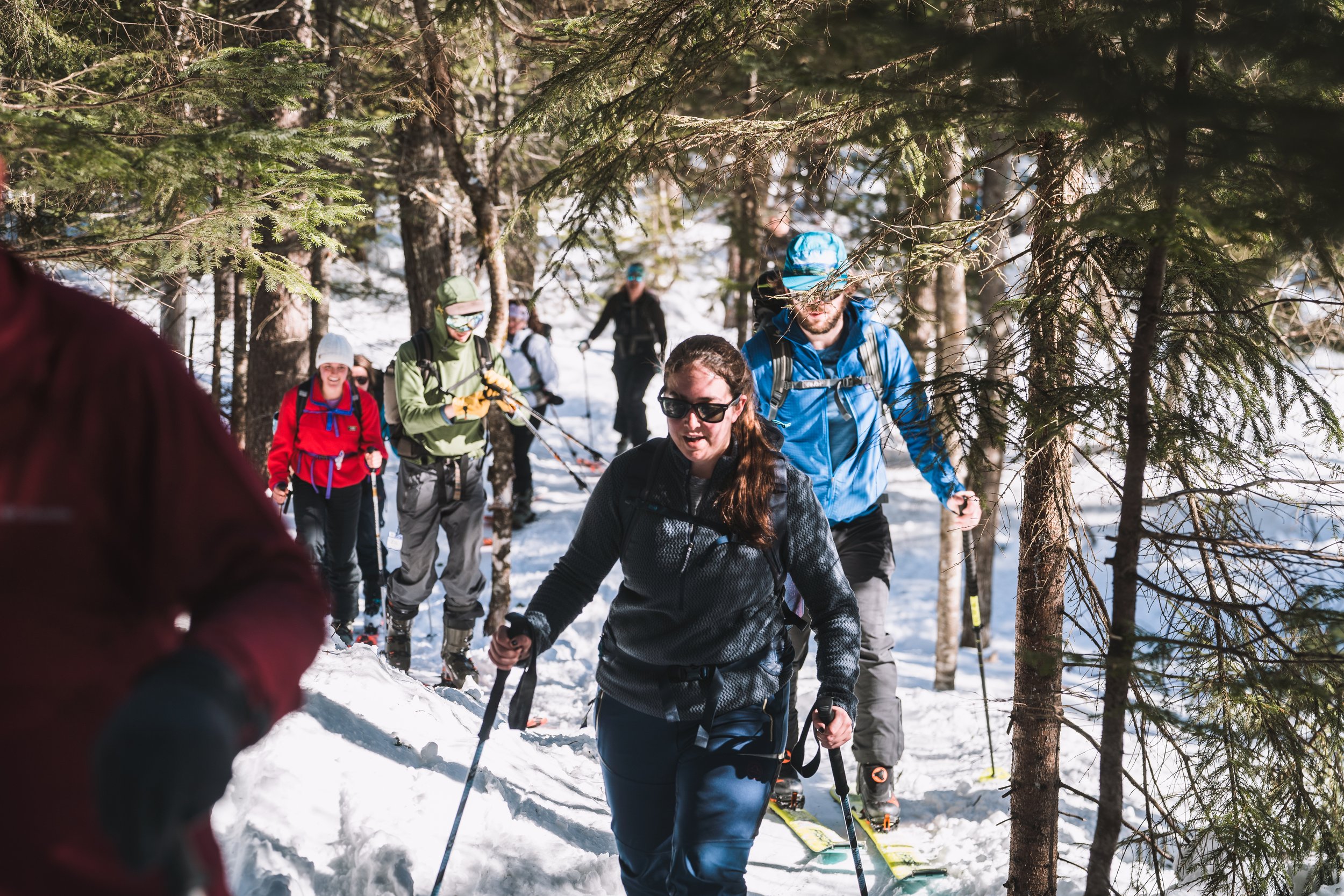 Inclusive Ski Touring participants on the uphill