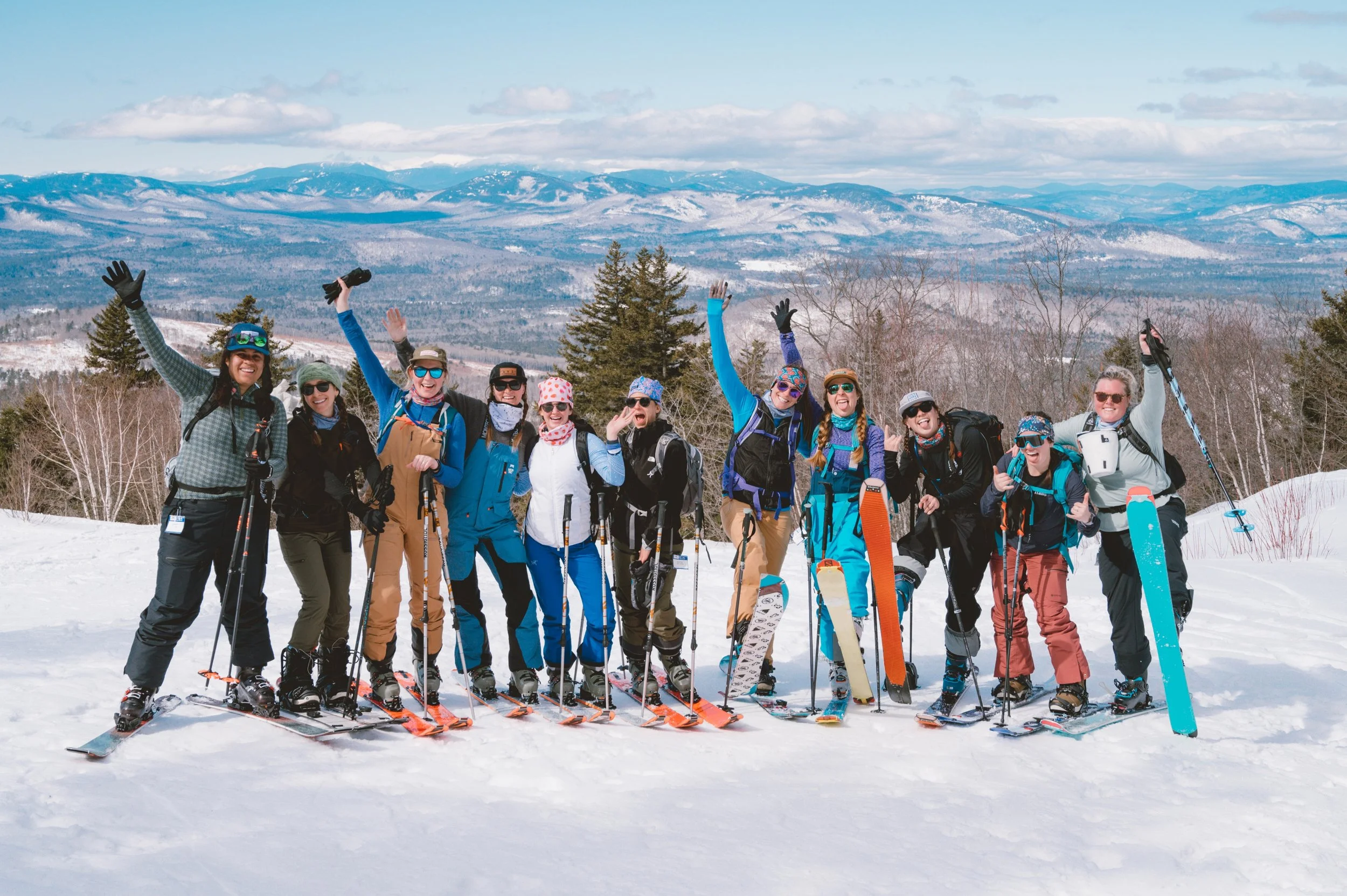 Participants skinning uphill together at Cranmore