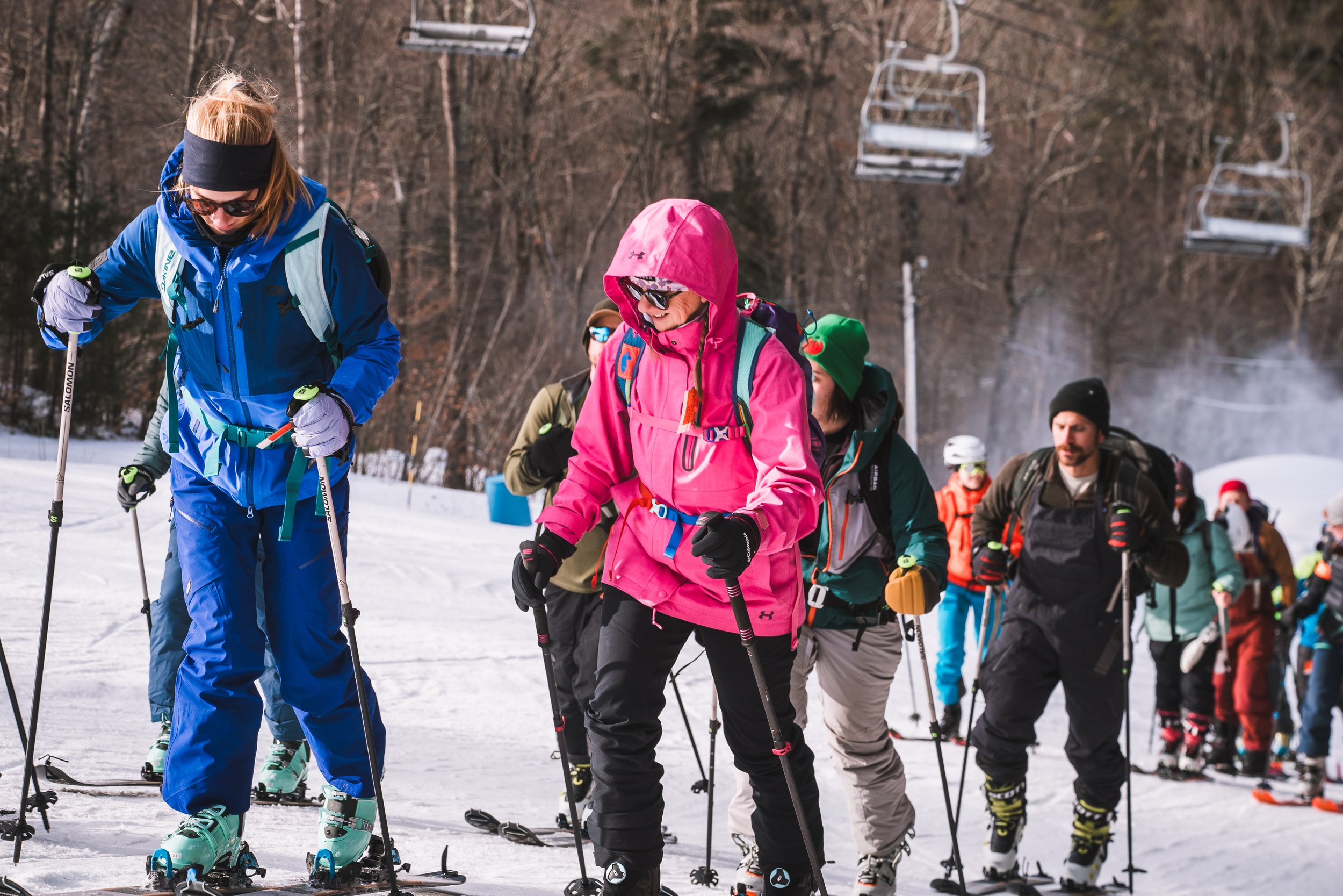 Inclusive Ski Touring participants on the uphill