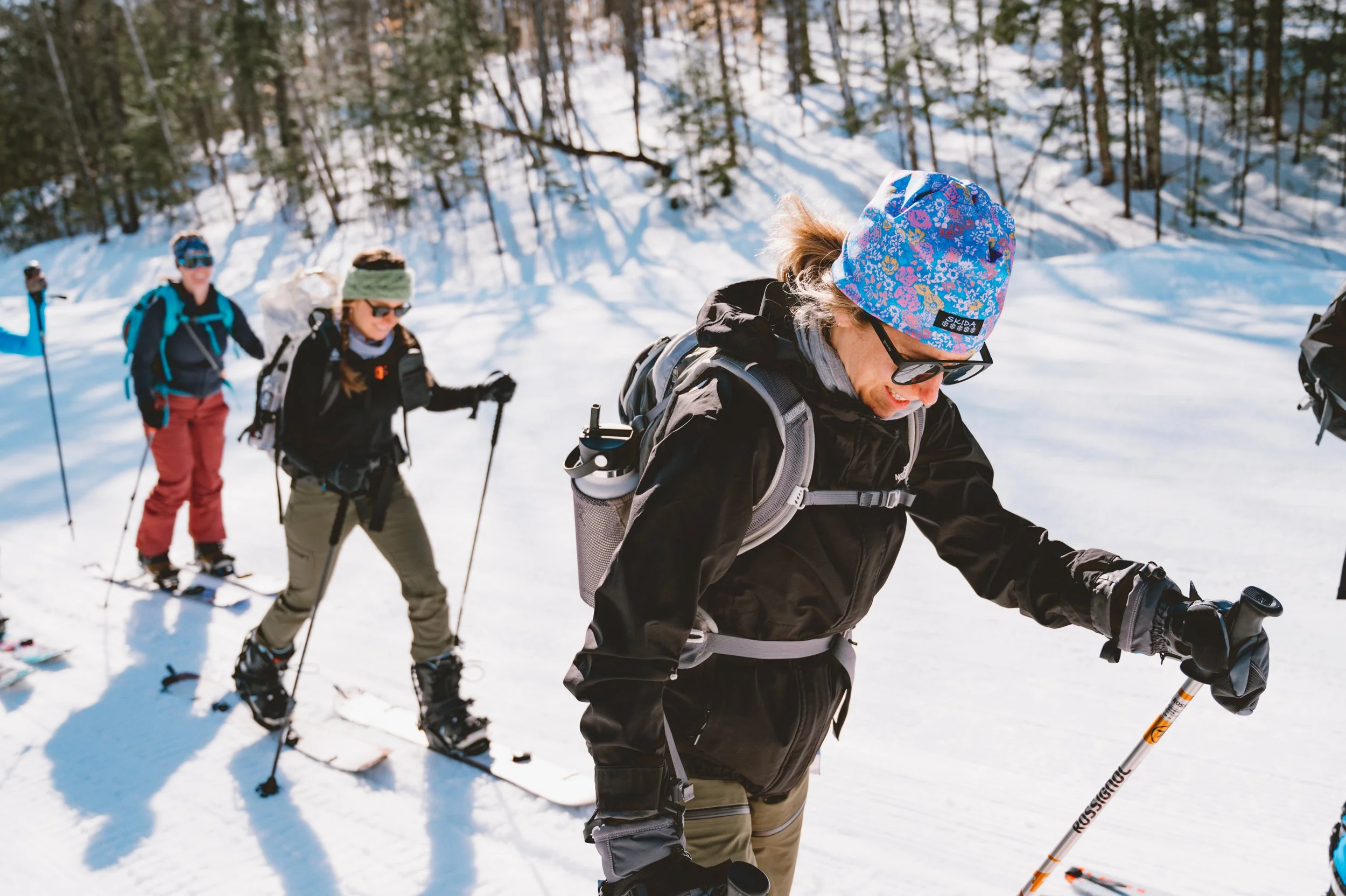 Inclusive Ski Touring participants on the uphill