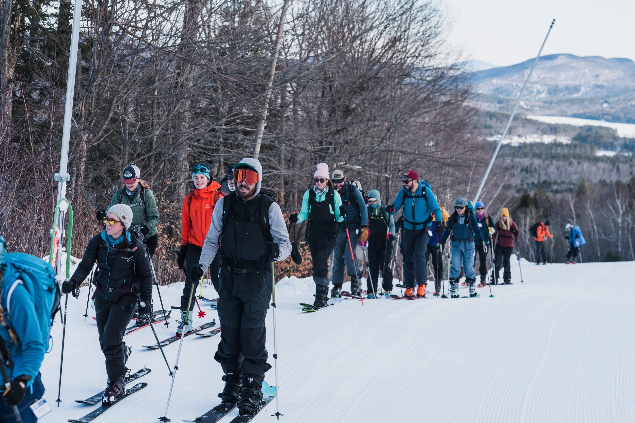 Inclusive Ski Touring participants on the uphill