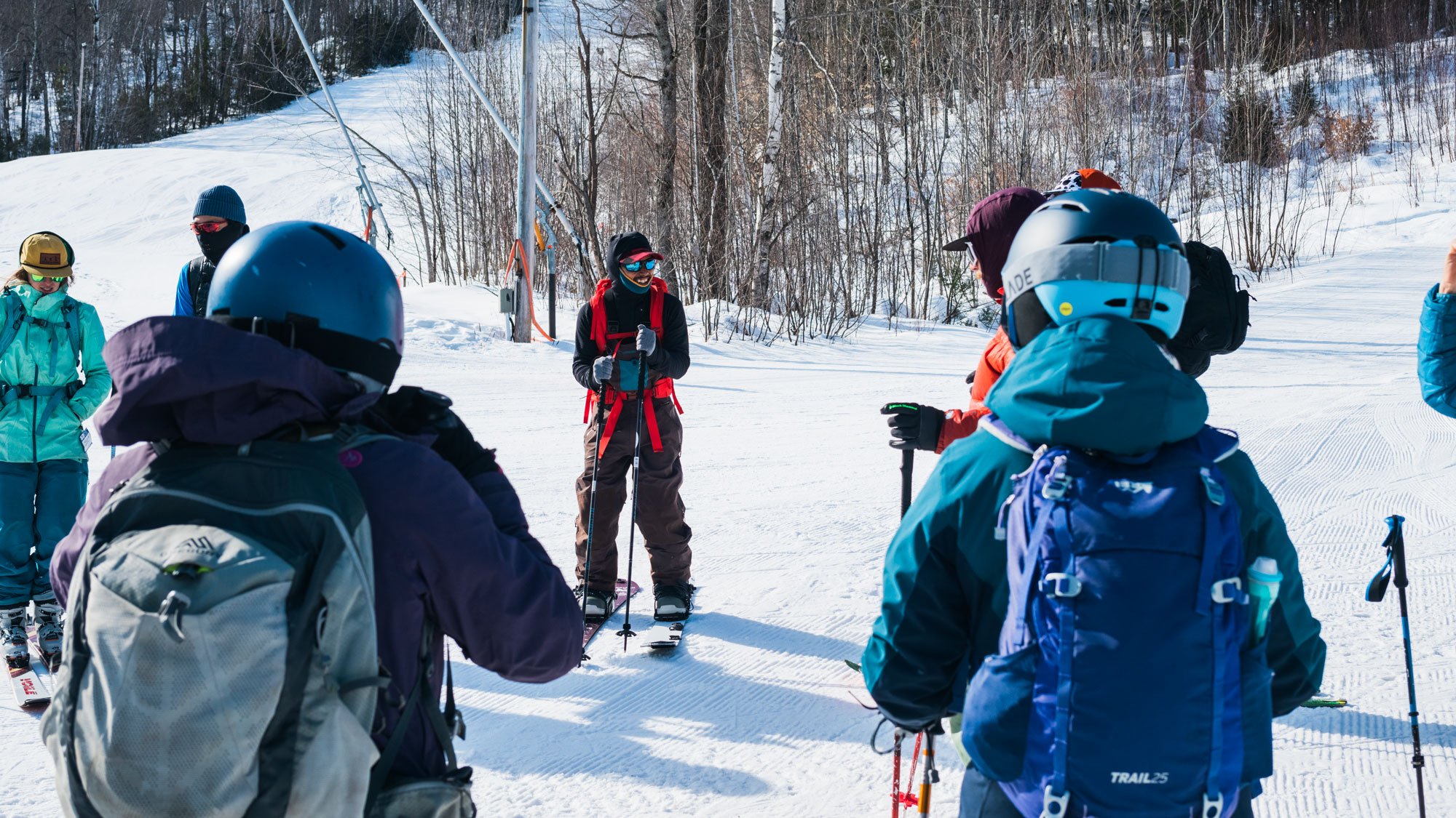 Inclusive Ski Touring participants on the uphill