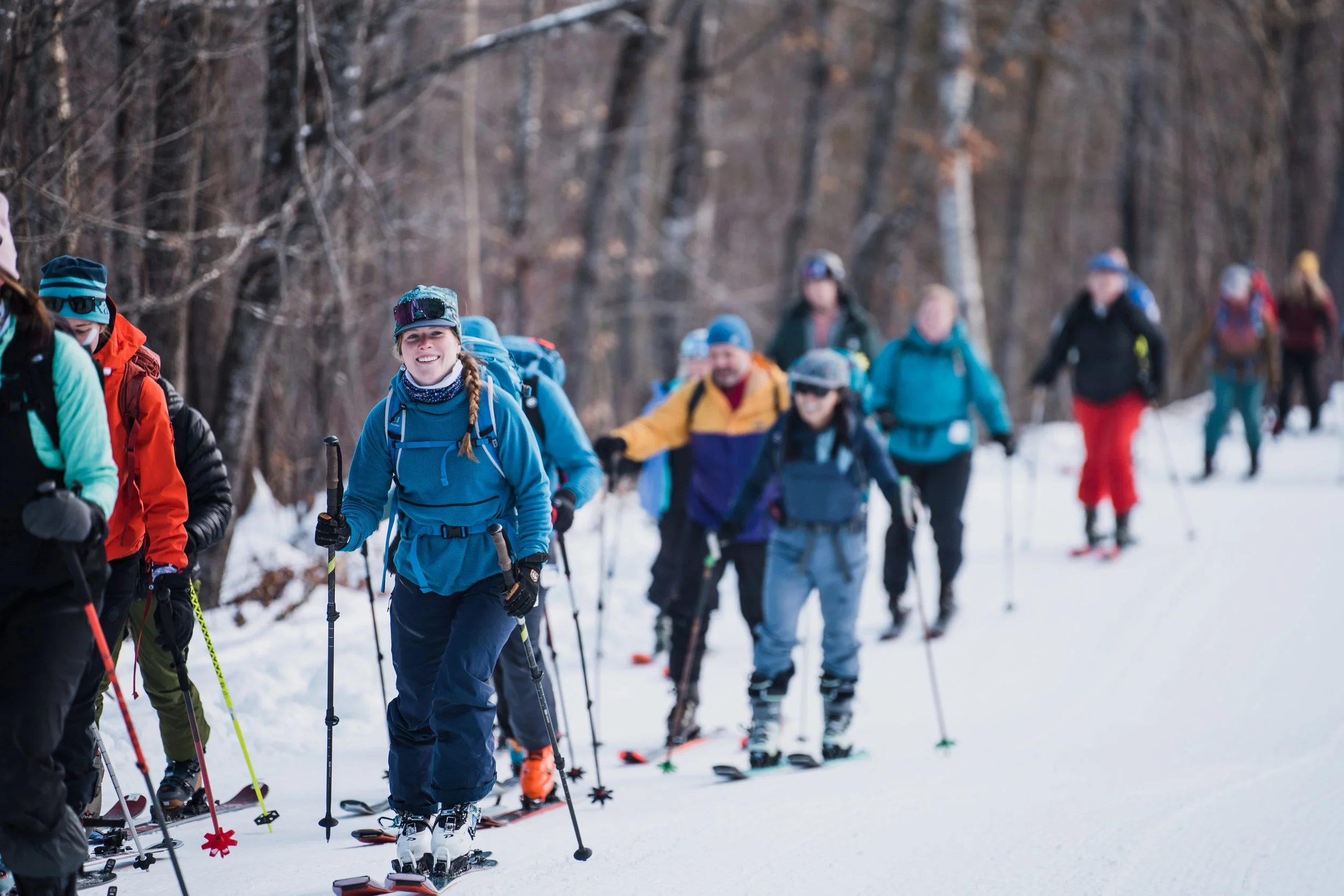 Inclusive Ski Touring participants on the uphill