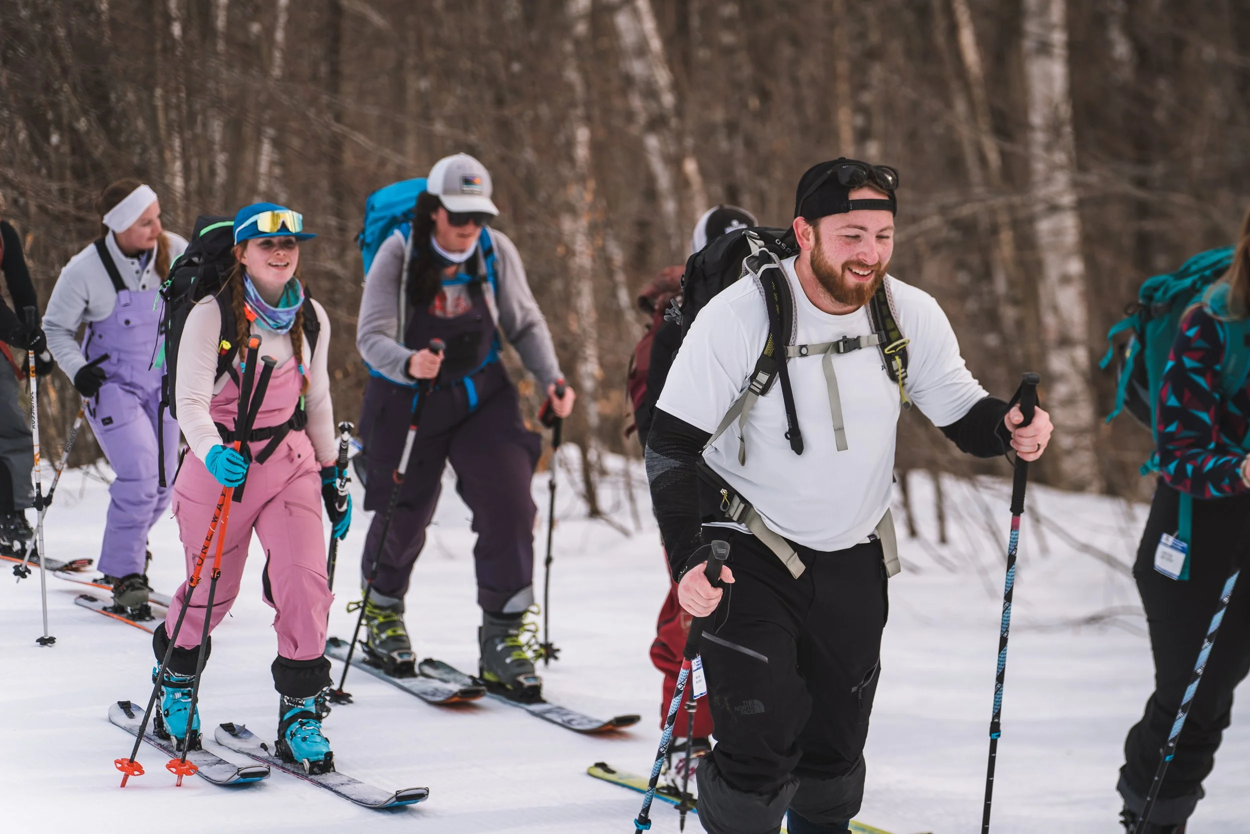 Inclusive Ski Touring participants on the uphill